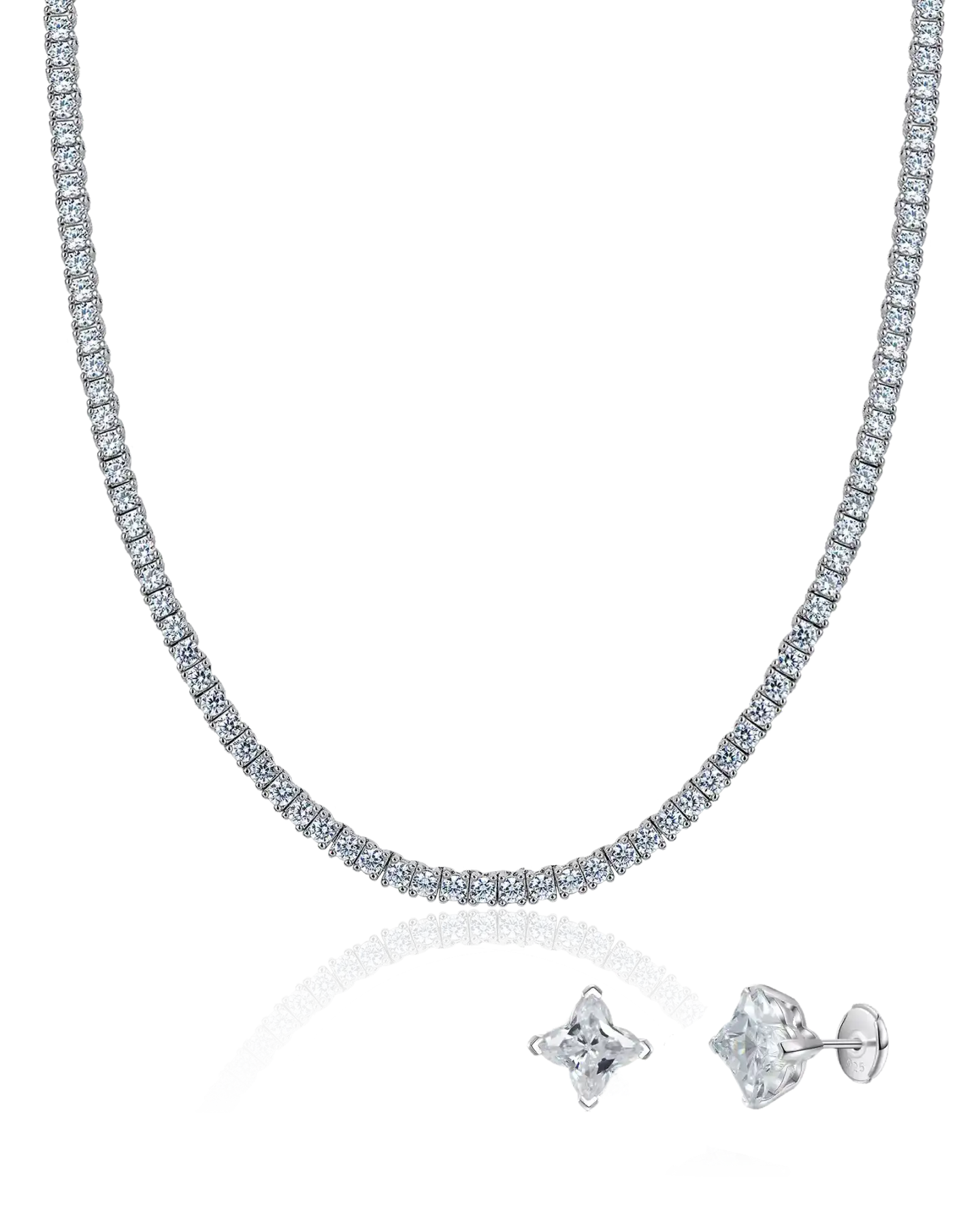 Sweet Edge Iced Chain & Earring Set