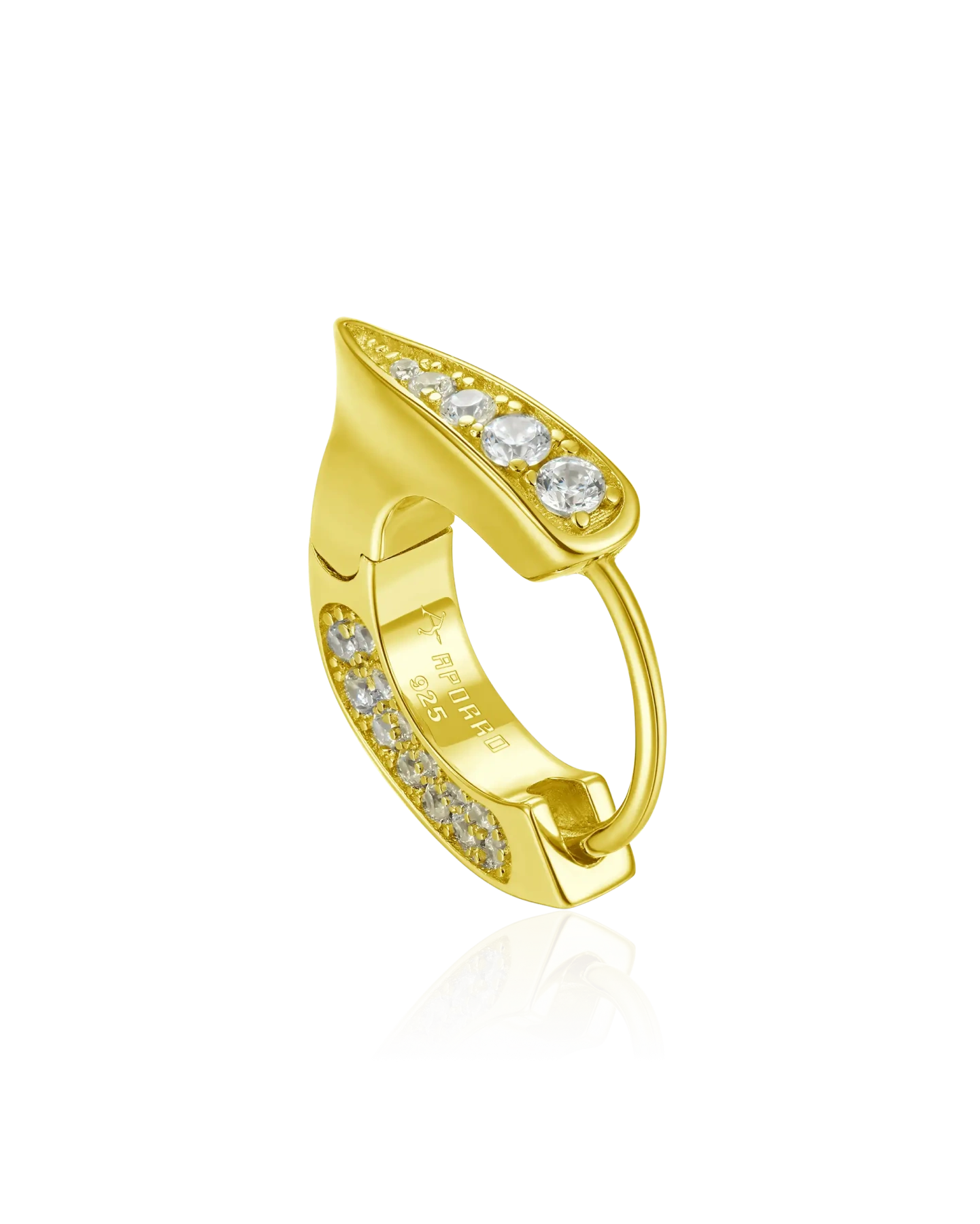 S925 WONG Ⅱ Ridge Iced Out Hoop Earrings - Pair