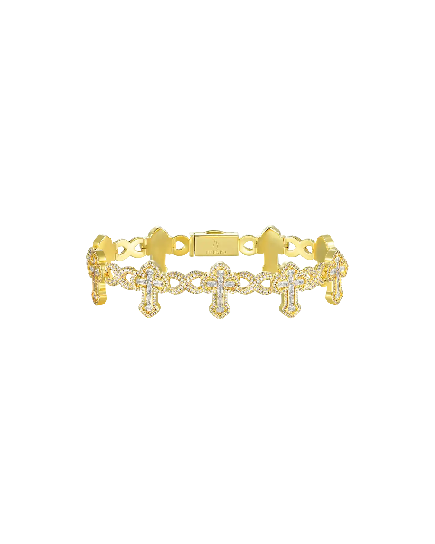 Infinity Link Emerald Cut Cross Bracelet - 8mm