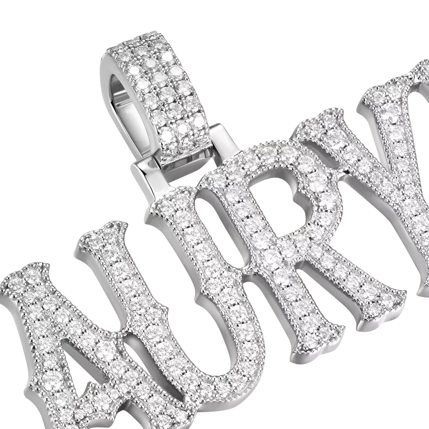 Custom Moissanite Bosox Font/Number Gold Name Pendant