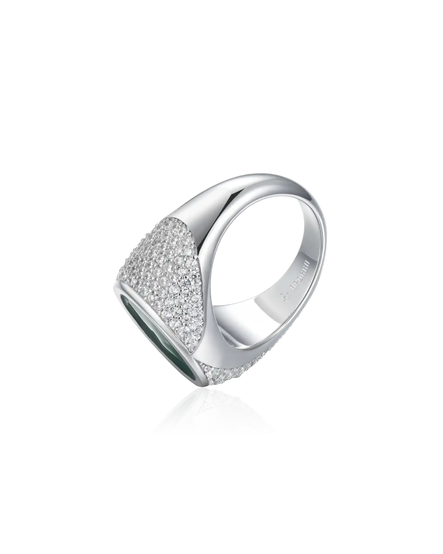 WONG Ⅱ Ridge Iced Out Signet Ring