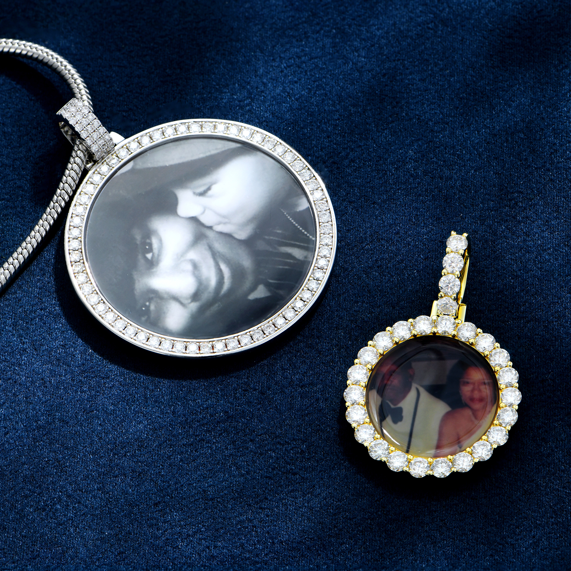 Custom Moissanite 46MM Photo Necklace Pendant