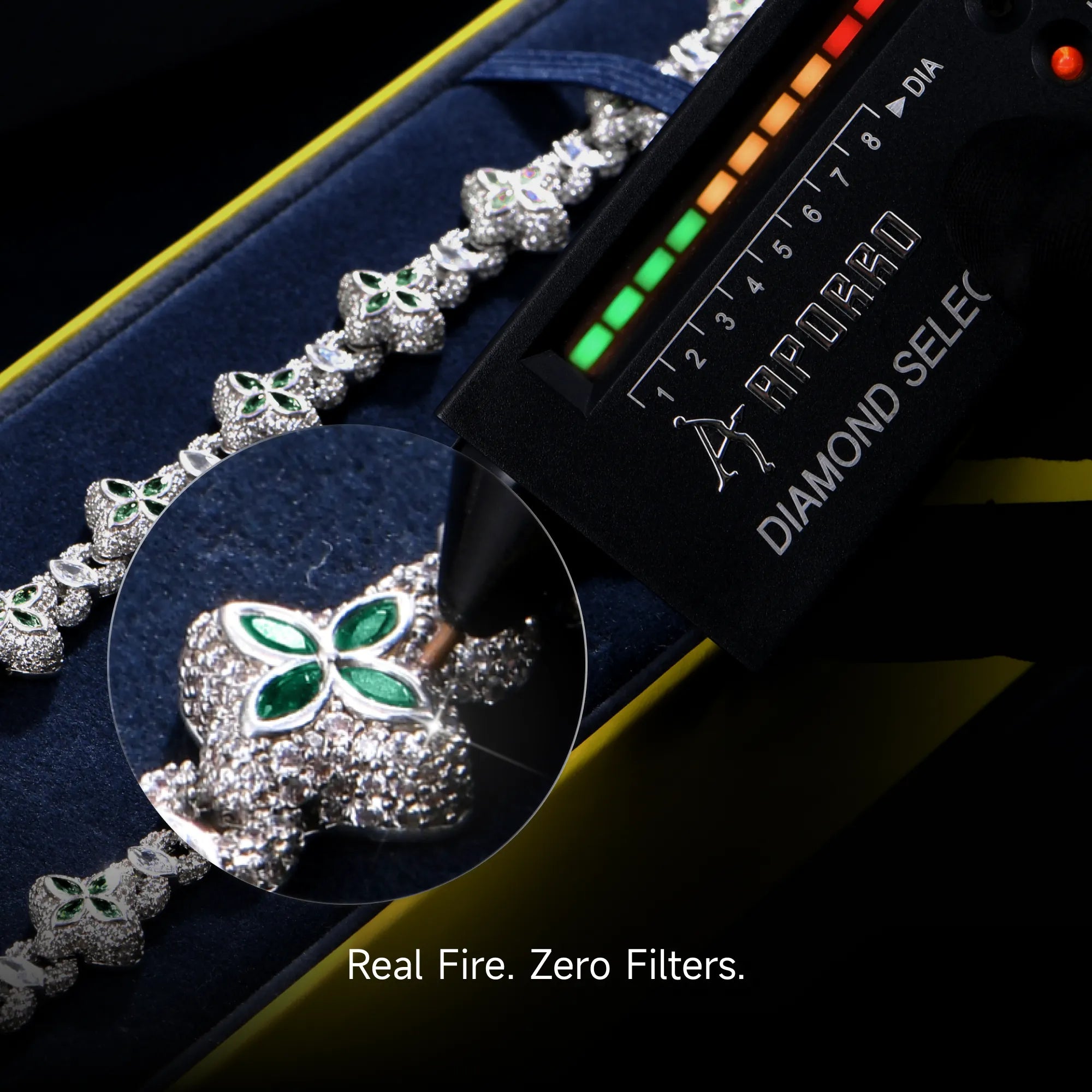 Moissanite Luminous Clover Necklace & Wallet Chain