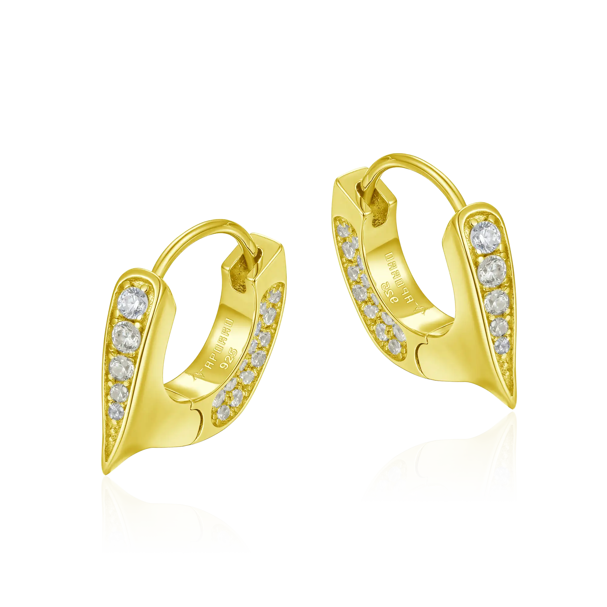 WONG Ⅱ Ridge Iced Out Hoop Earrings - Pair