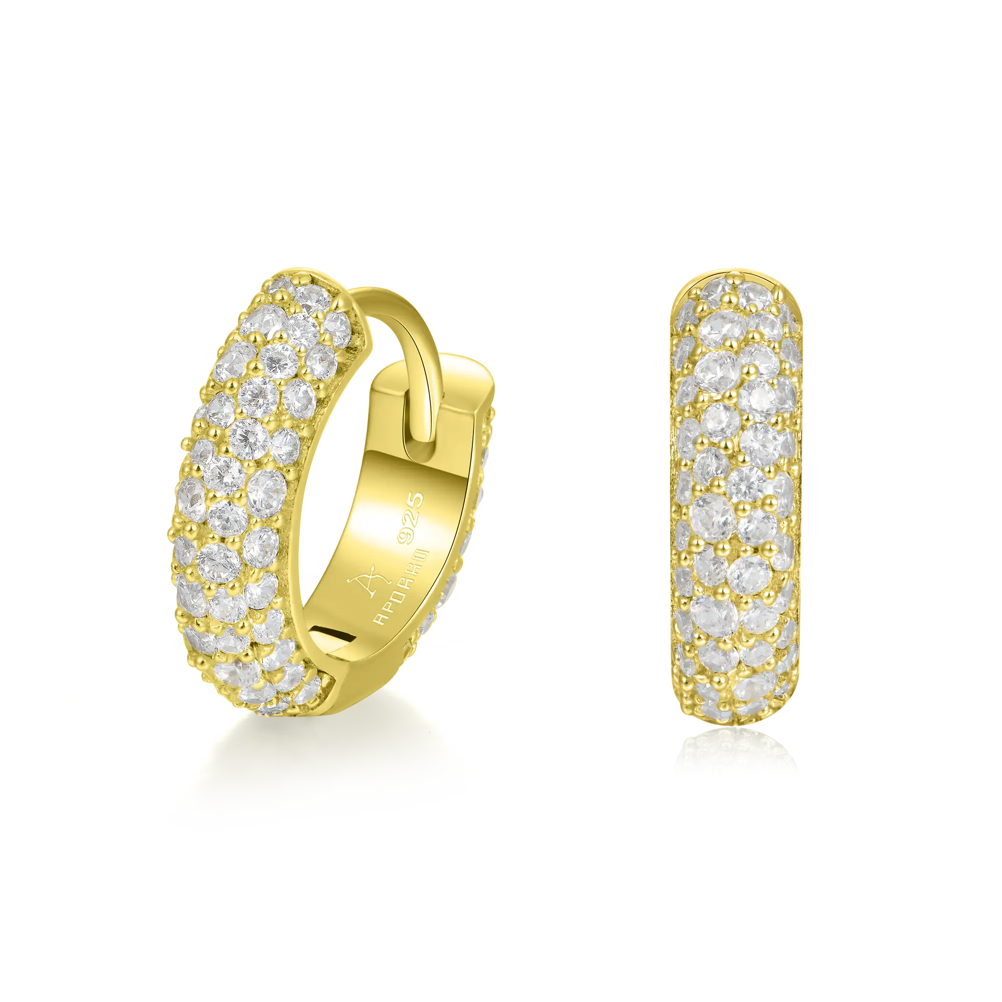 Round Paved Hoop Earrings