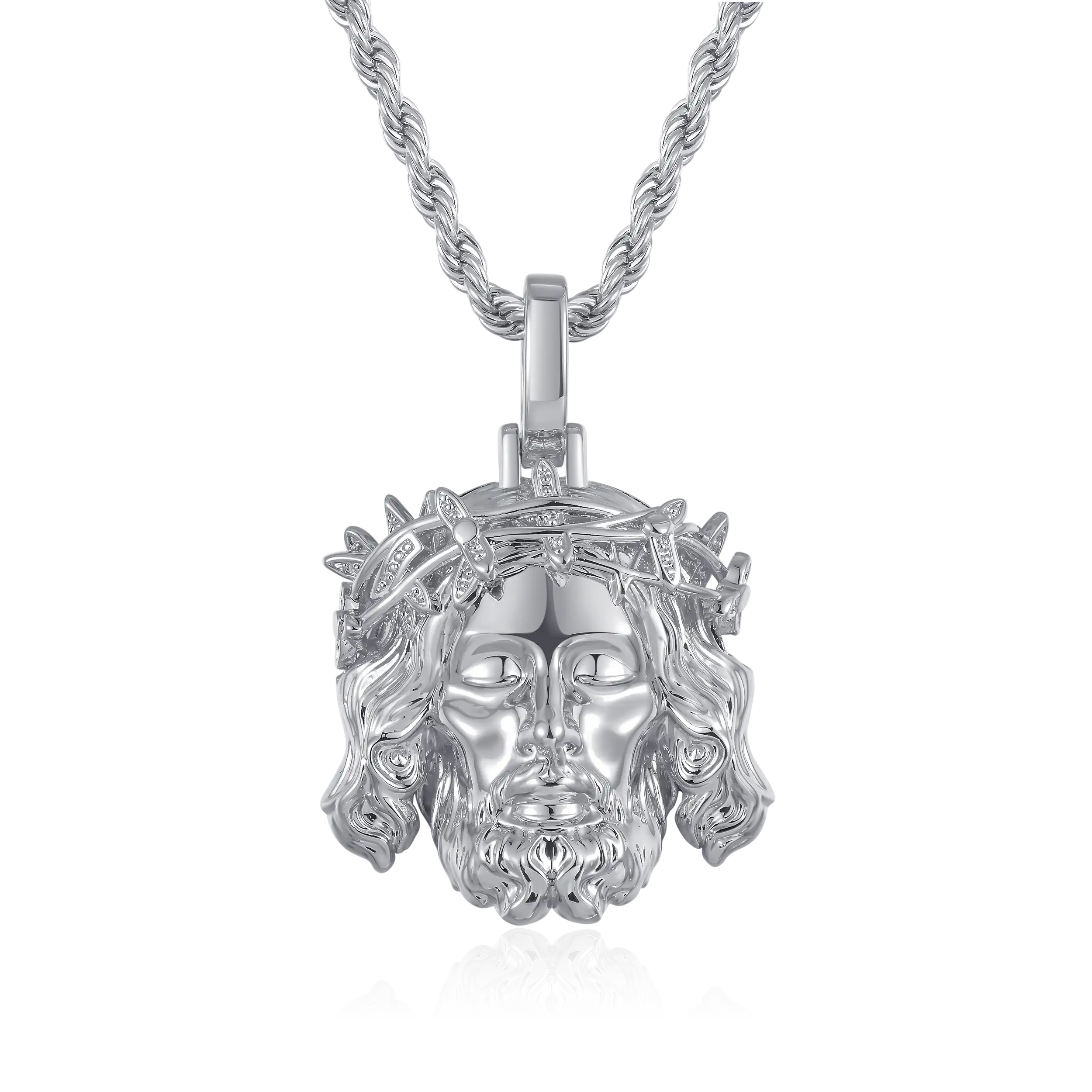 Women's Jesus Piece Plain Gold Pendant - Micro