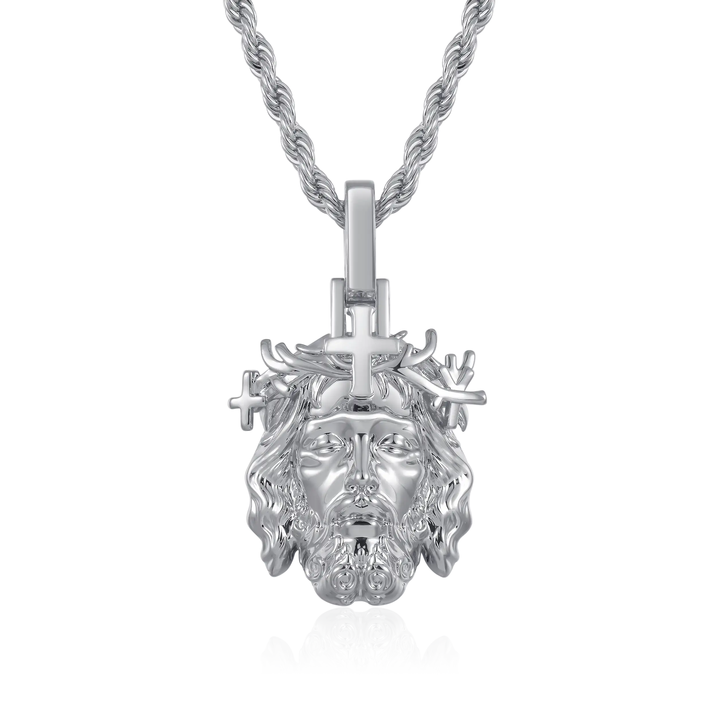 Women's Jesus Piece Plain Gold Pendant - Micro