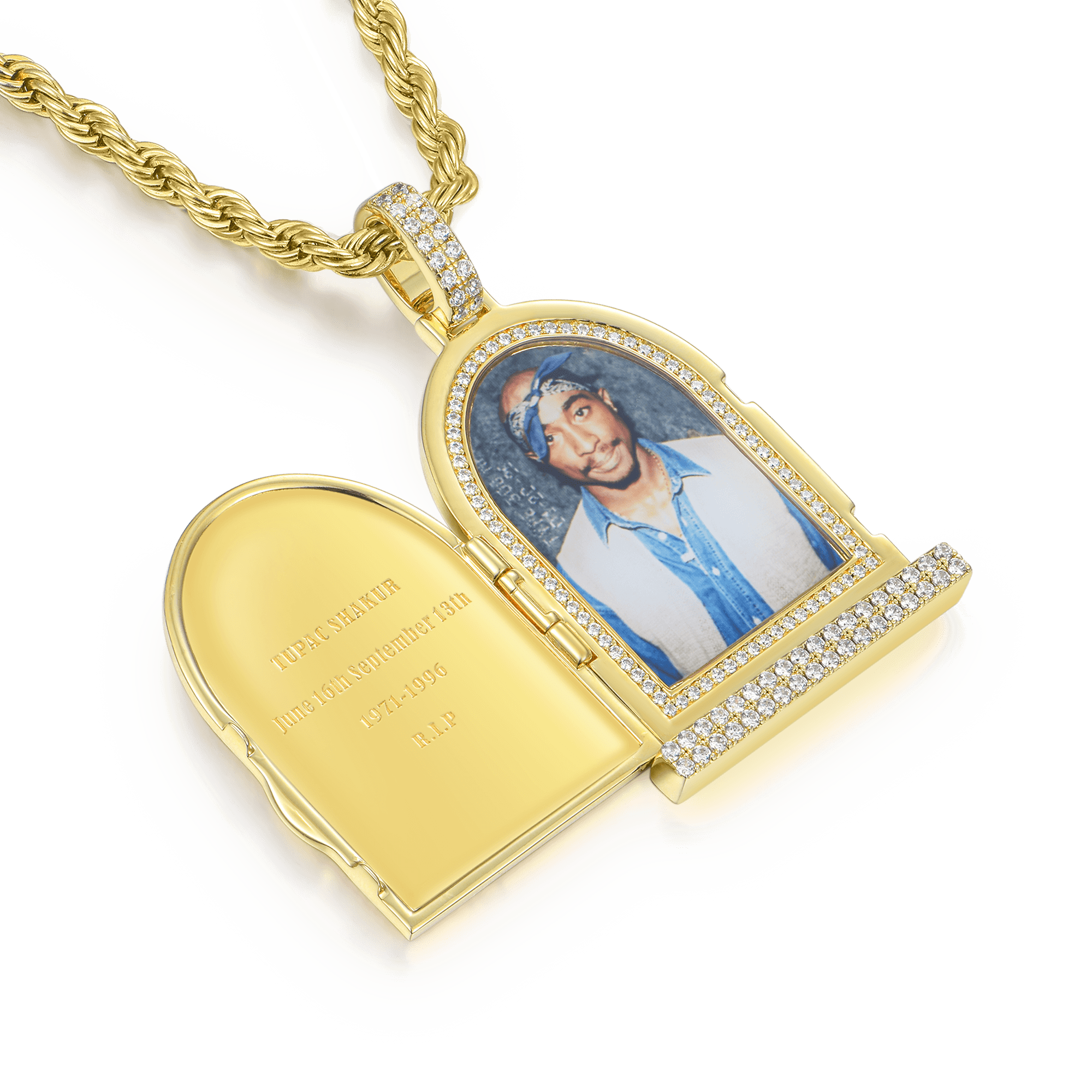 Custom Flip Tombstone Photo Pendant