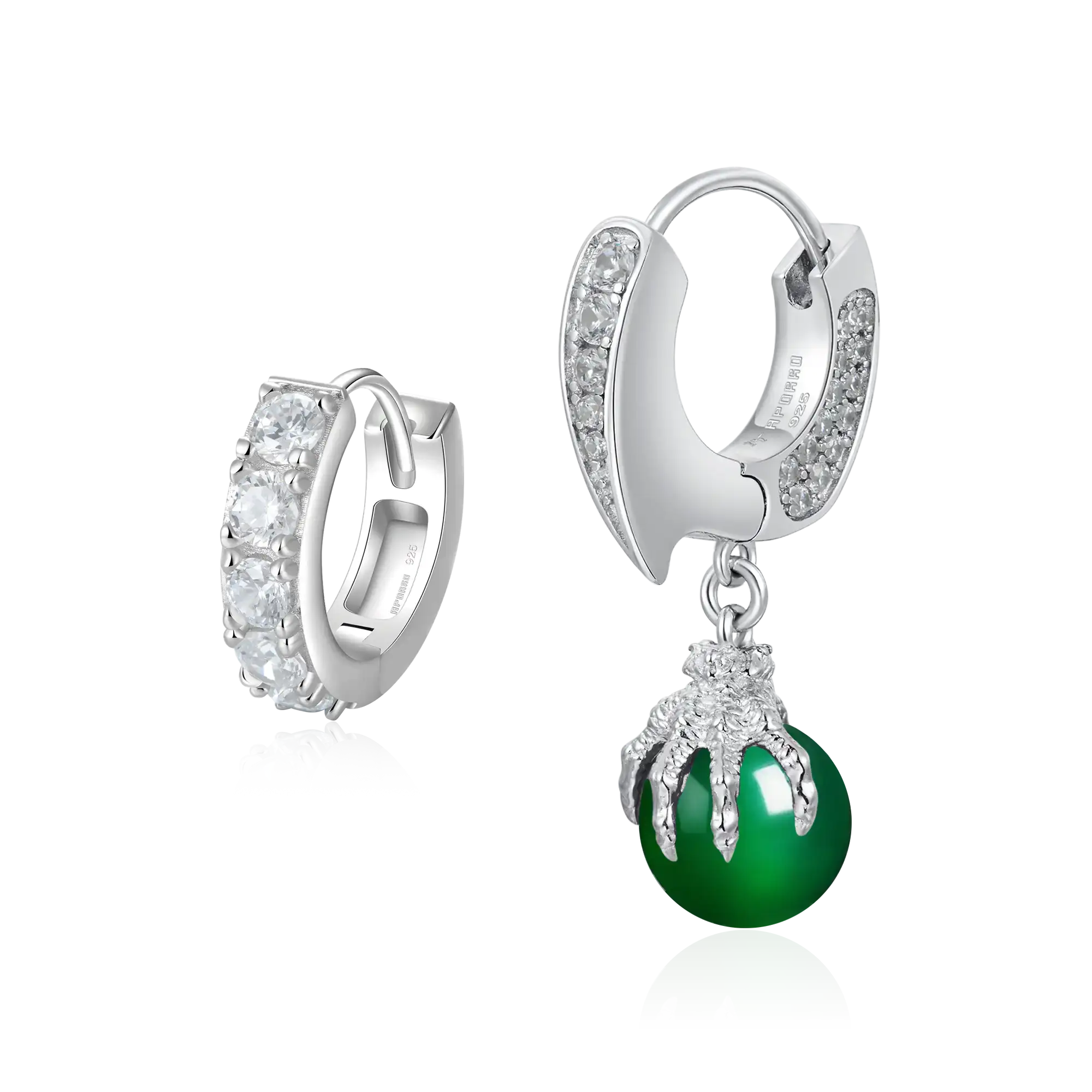 S925 WONG Ⅱ Dangly & Classic Hoop Earring Set