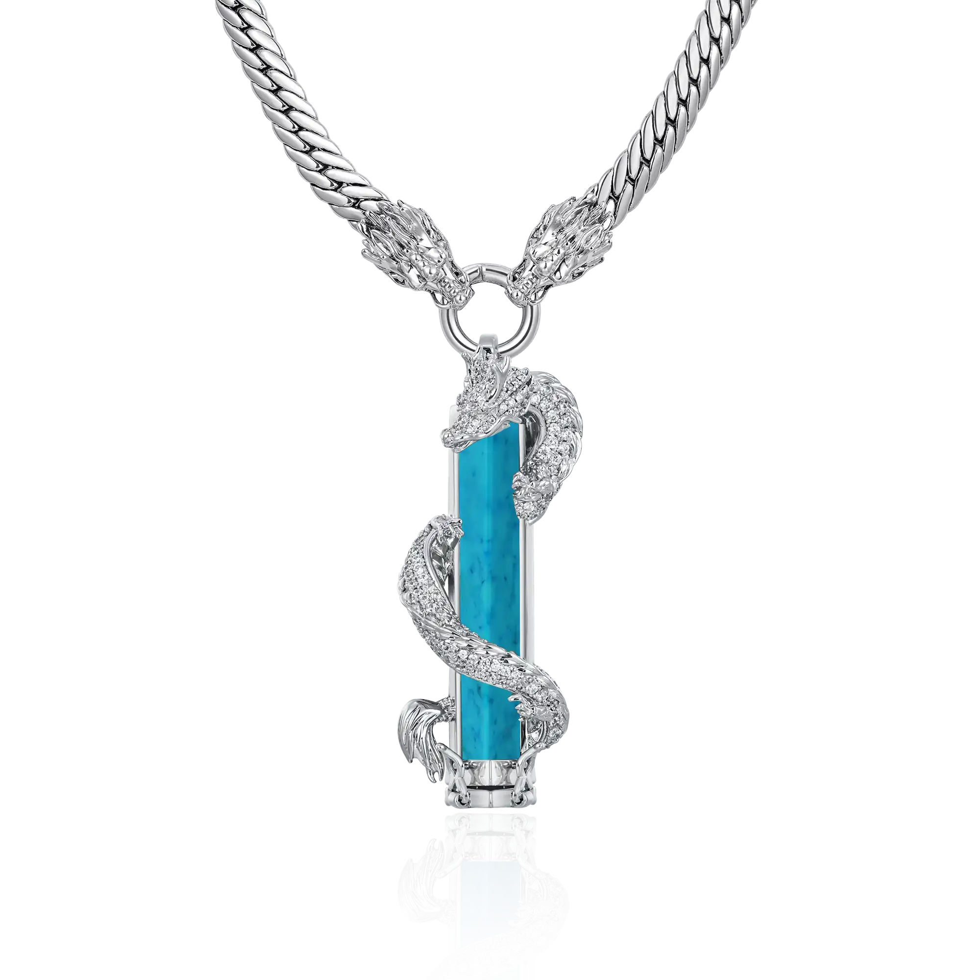WONG Dragon Jade Chain & Pendant Set