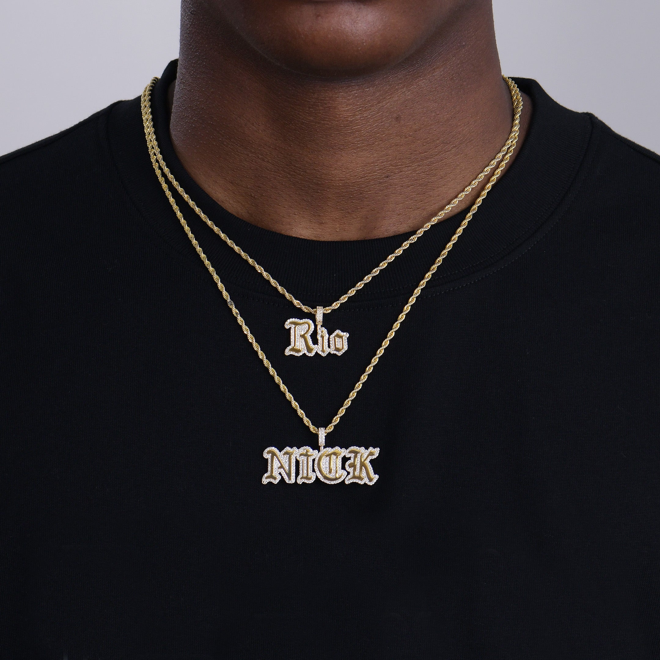 Custom Capital Old English Font Pendant - 15mm Height