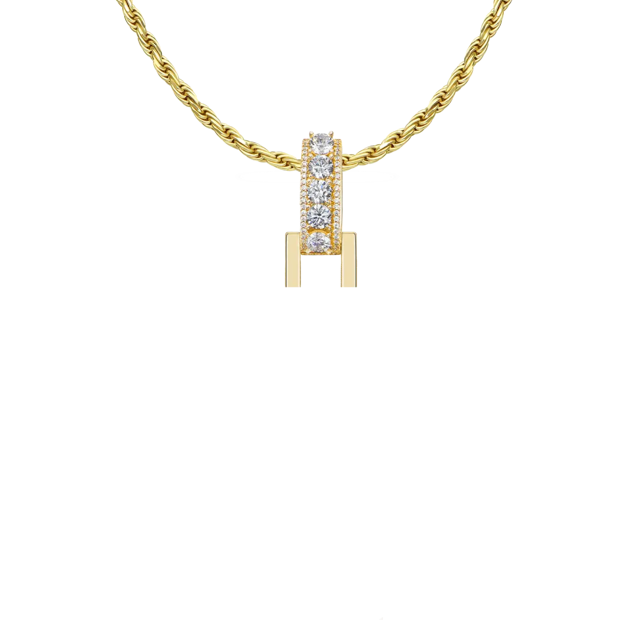 12mm Bail-Custom Radiant Layers Vertical Letter Pendant