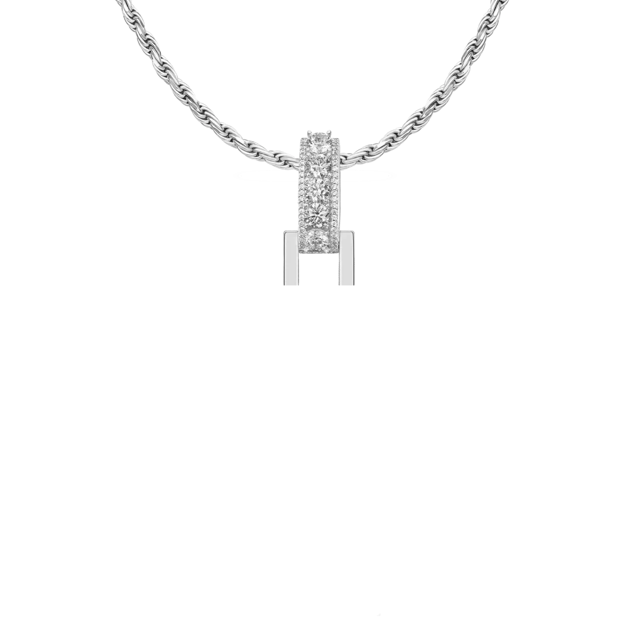 12mm Bail-Custom Radiant Layers Vertical Letter Pendant