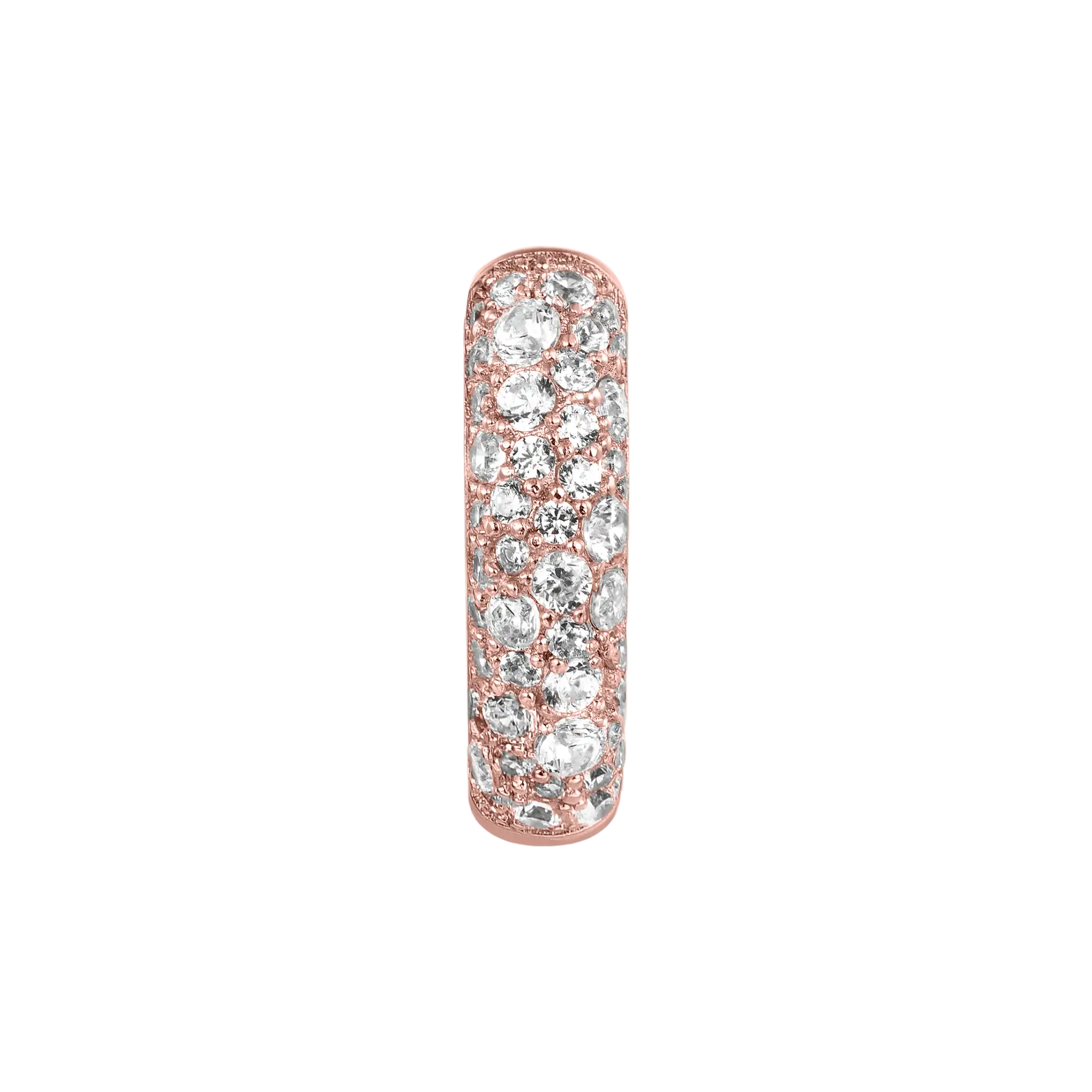 S925 Round Paved Hoop Earrings