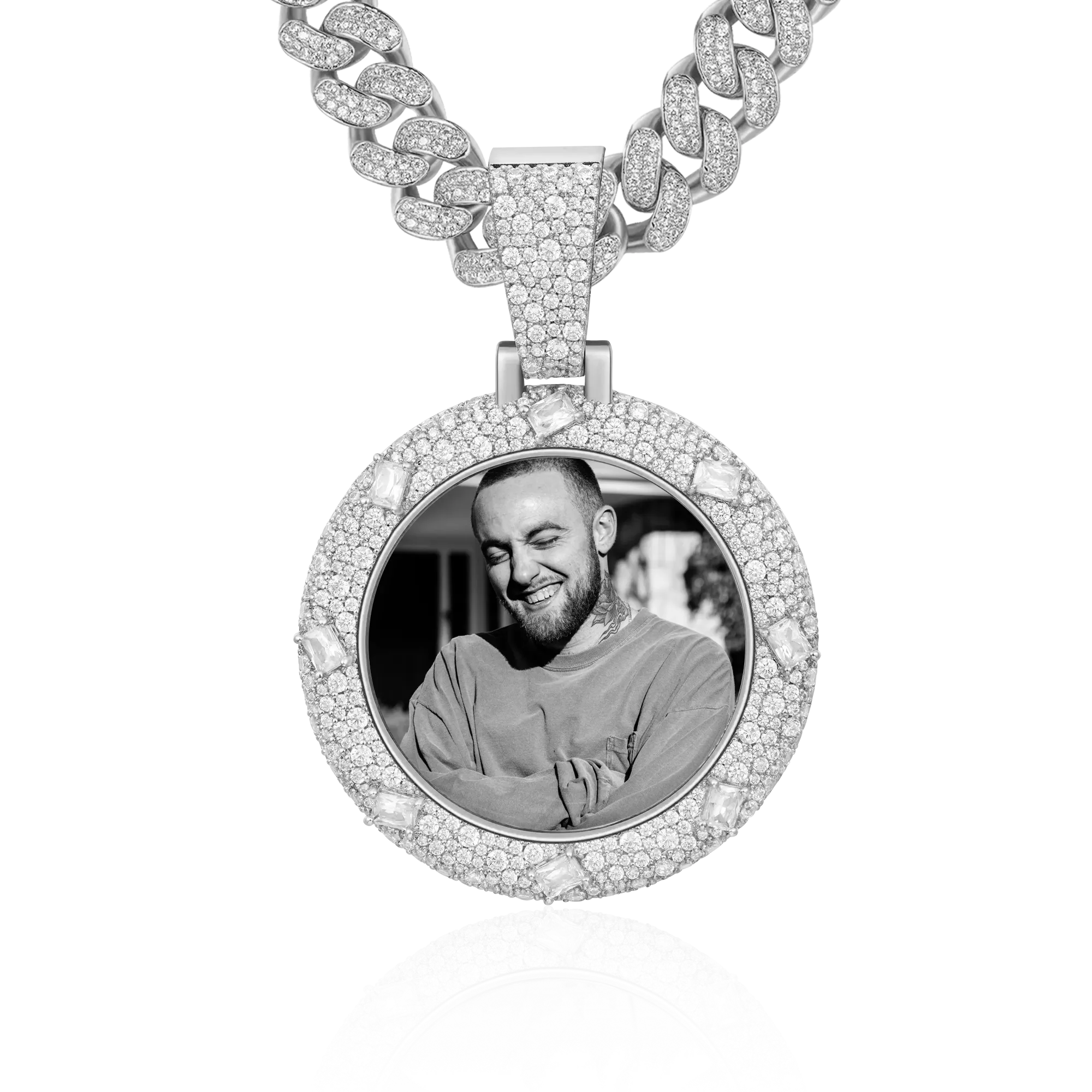Custom Emerald Glow Photo Pendant