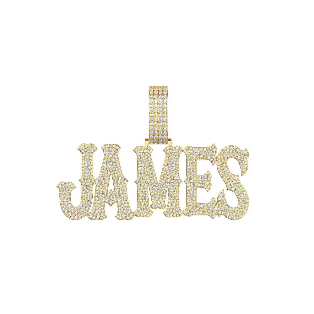 Custom Moissanite Bosox Name Pendant