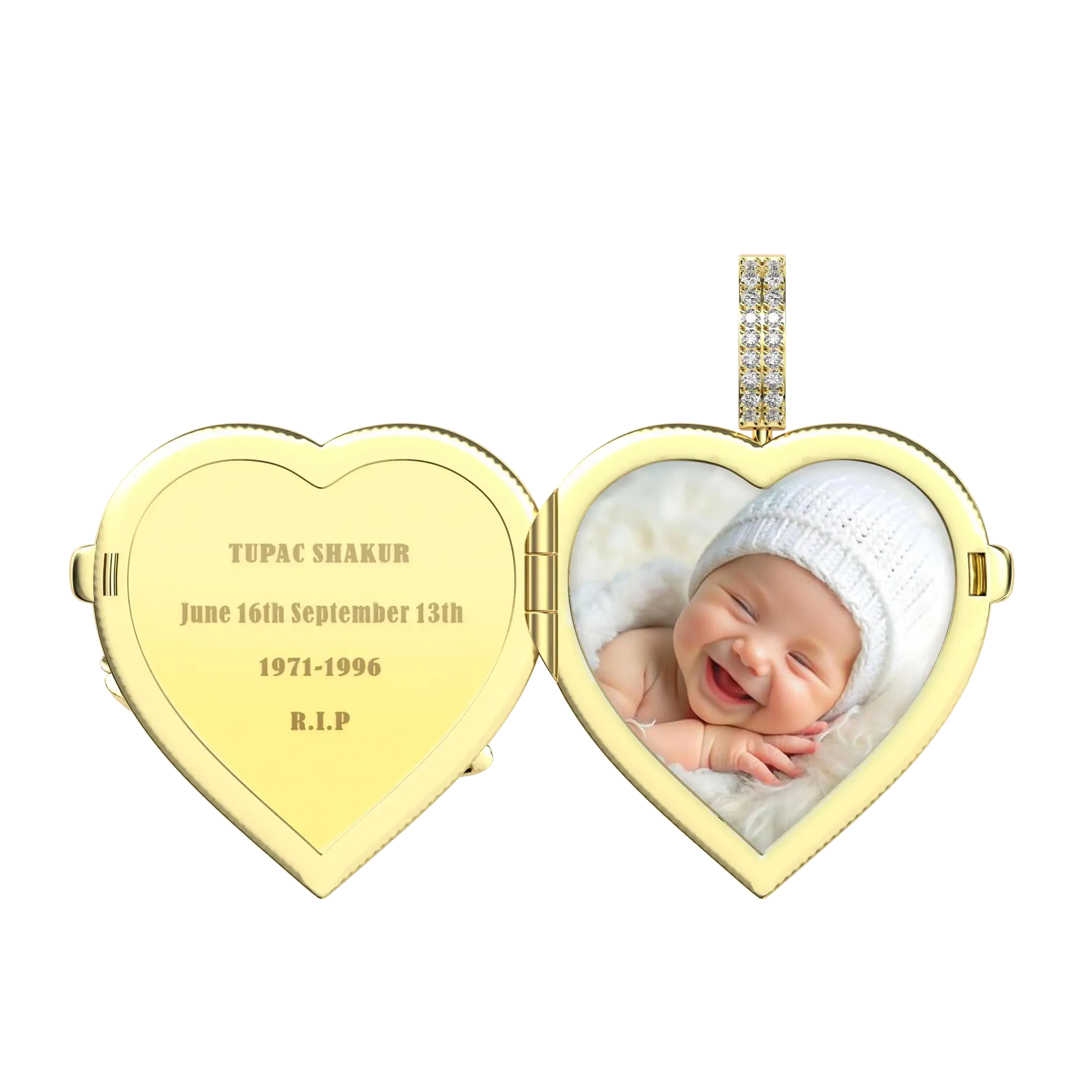 Custom Flip Heart Shaped  Pendant