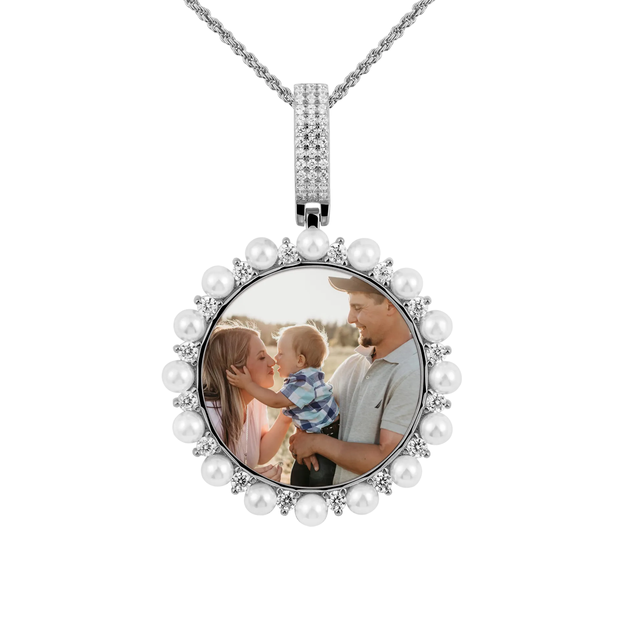 Custom Pearl Photo Pendant