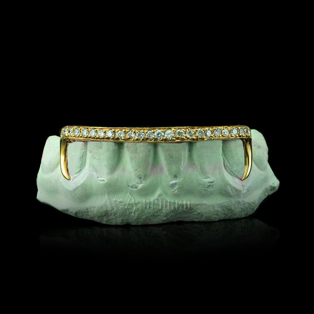 Custom Kim K Style Diamond Bar Bottom Grillz