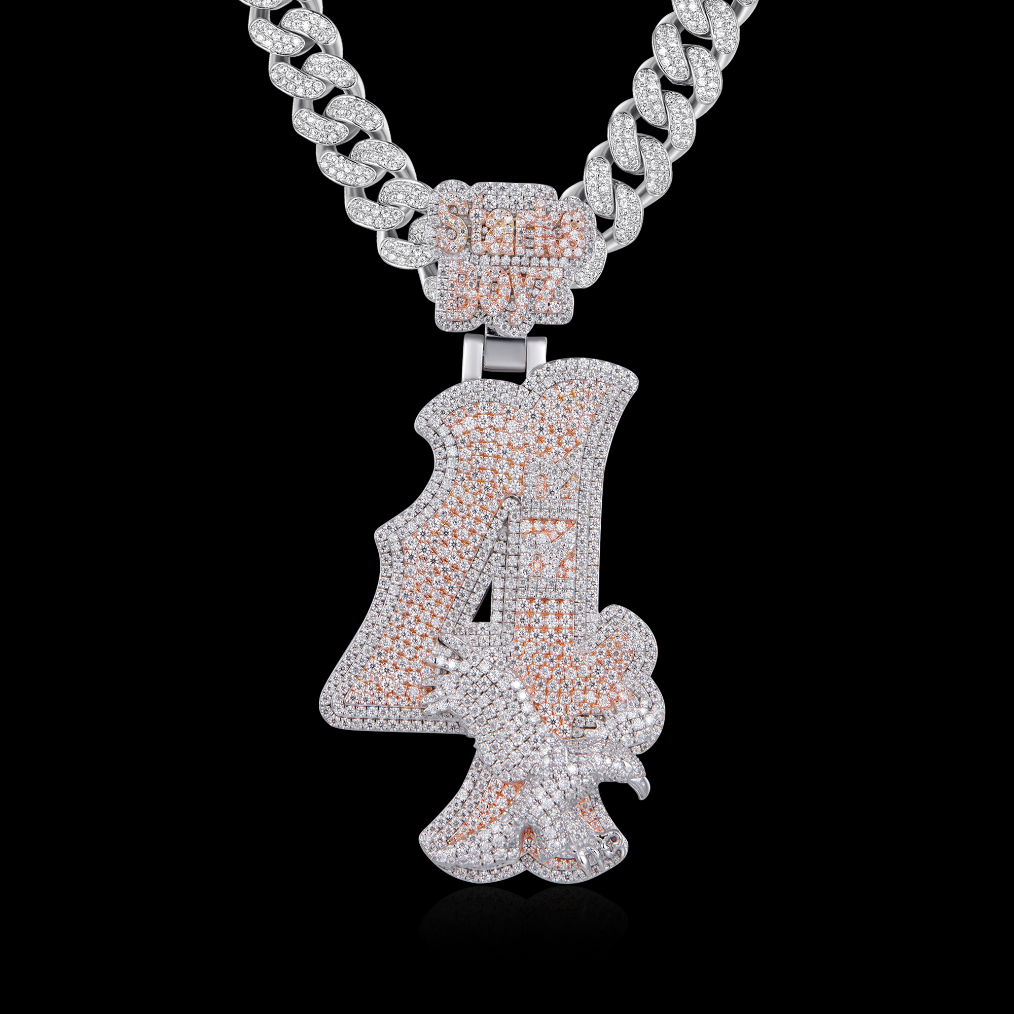 APORRO Premium Custom Iced Layers Number Pendant1