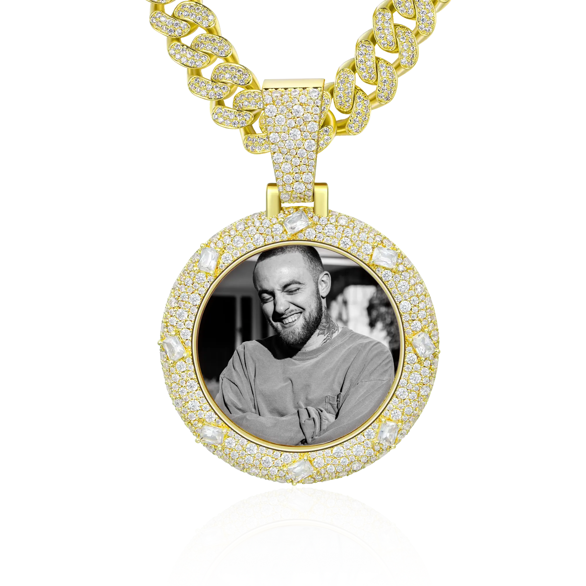 Custom Emerald Glow Photo Pendant