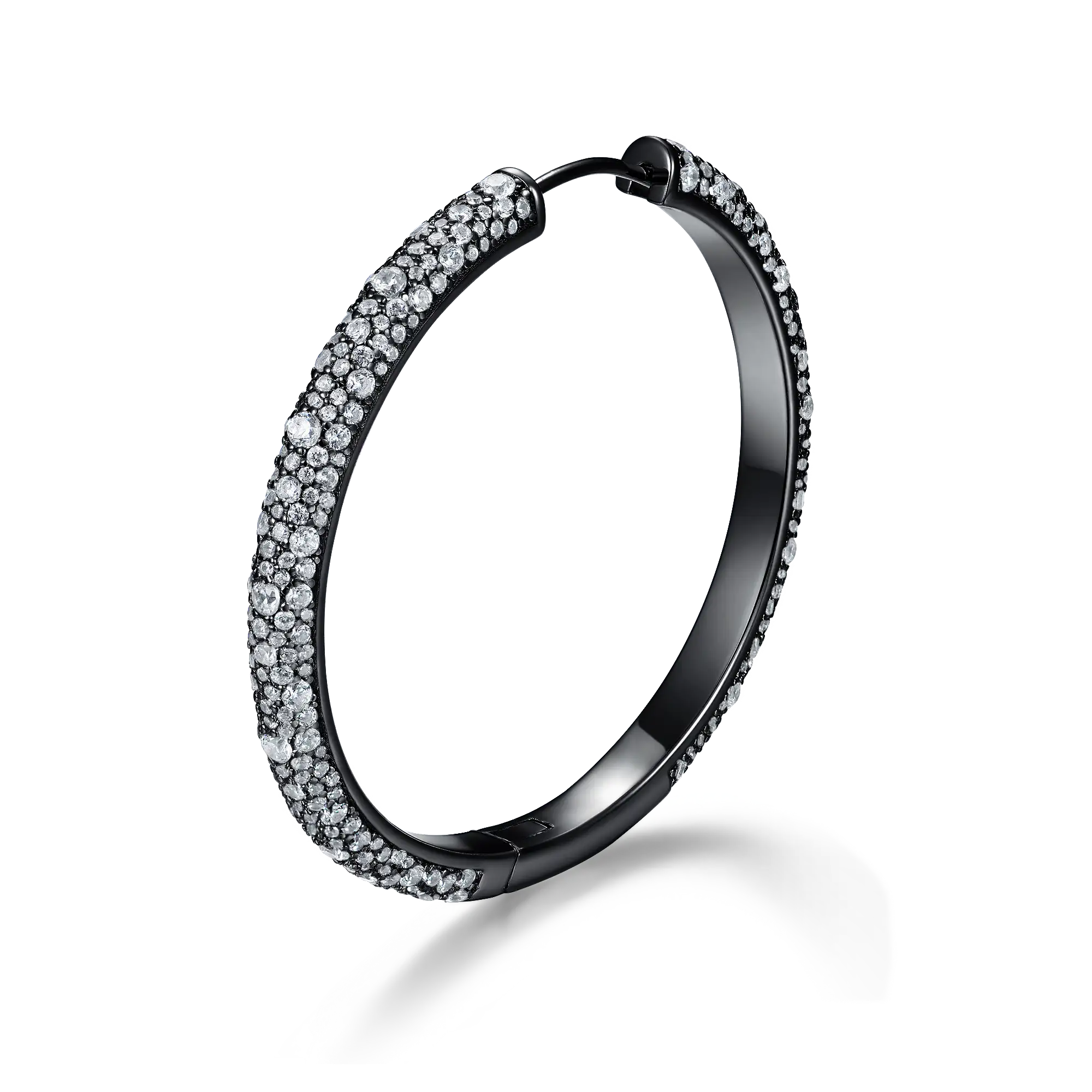 Large Paved Hoop Earring - Single