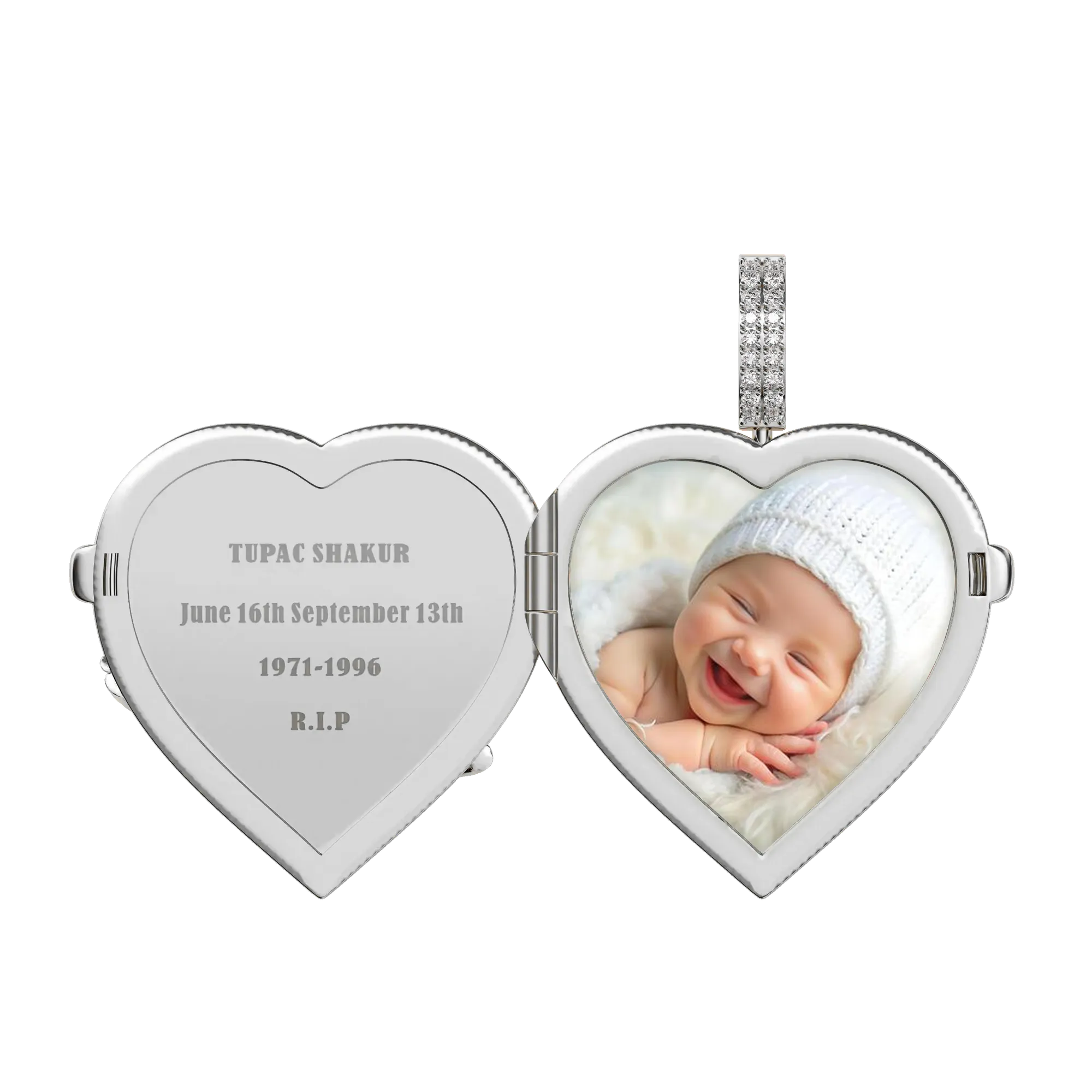 Custom Flip Heart Shaped  Pendant