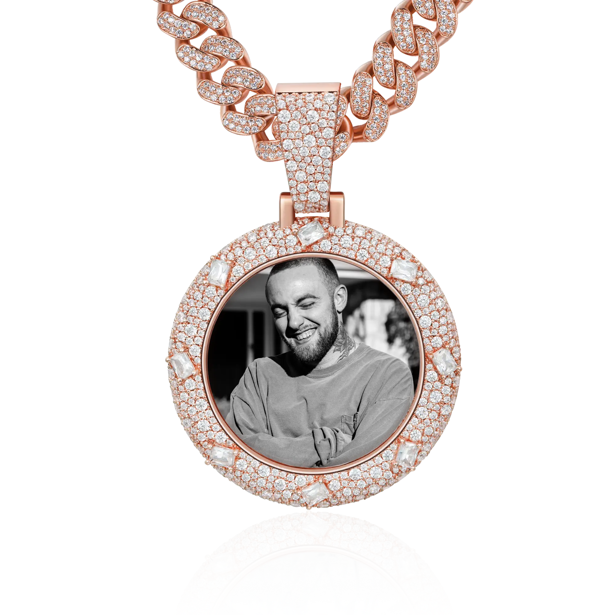 Custom Emerald Glow Photo Pendant