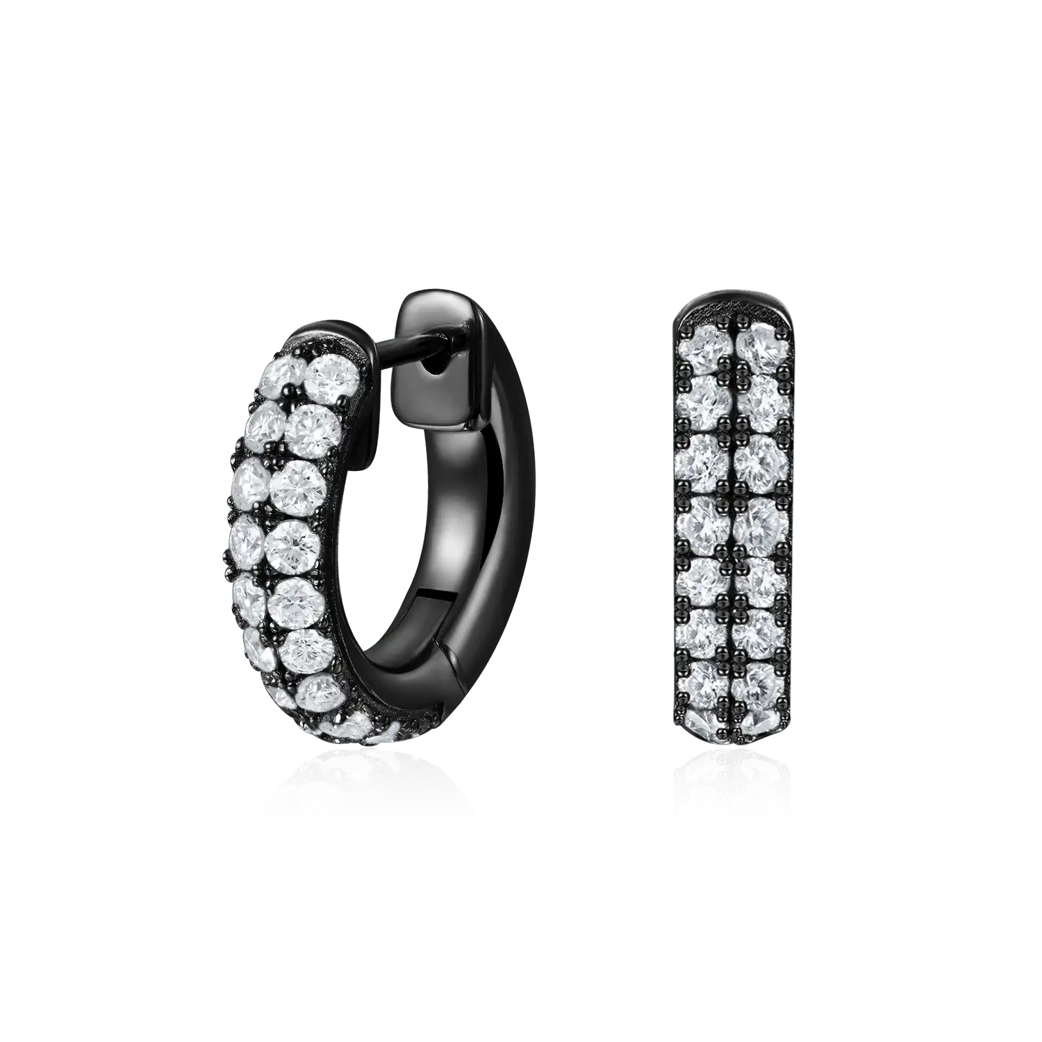 Moissanite Double Row & Cluster Hoop Earrings