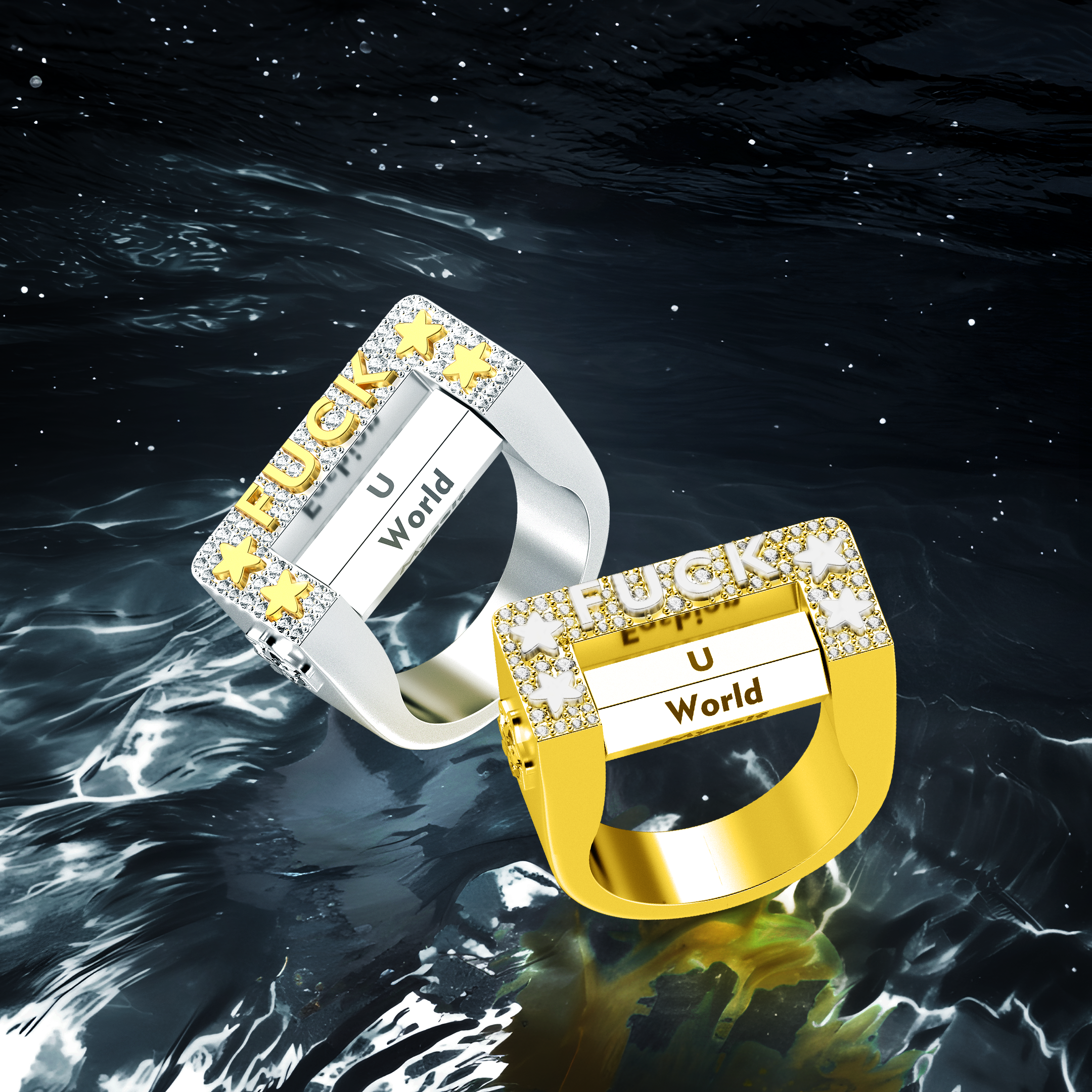 Custom "Fxxk" 6-Sided Spinning Ring