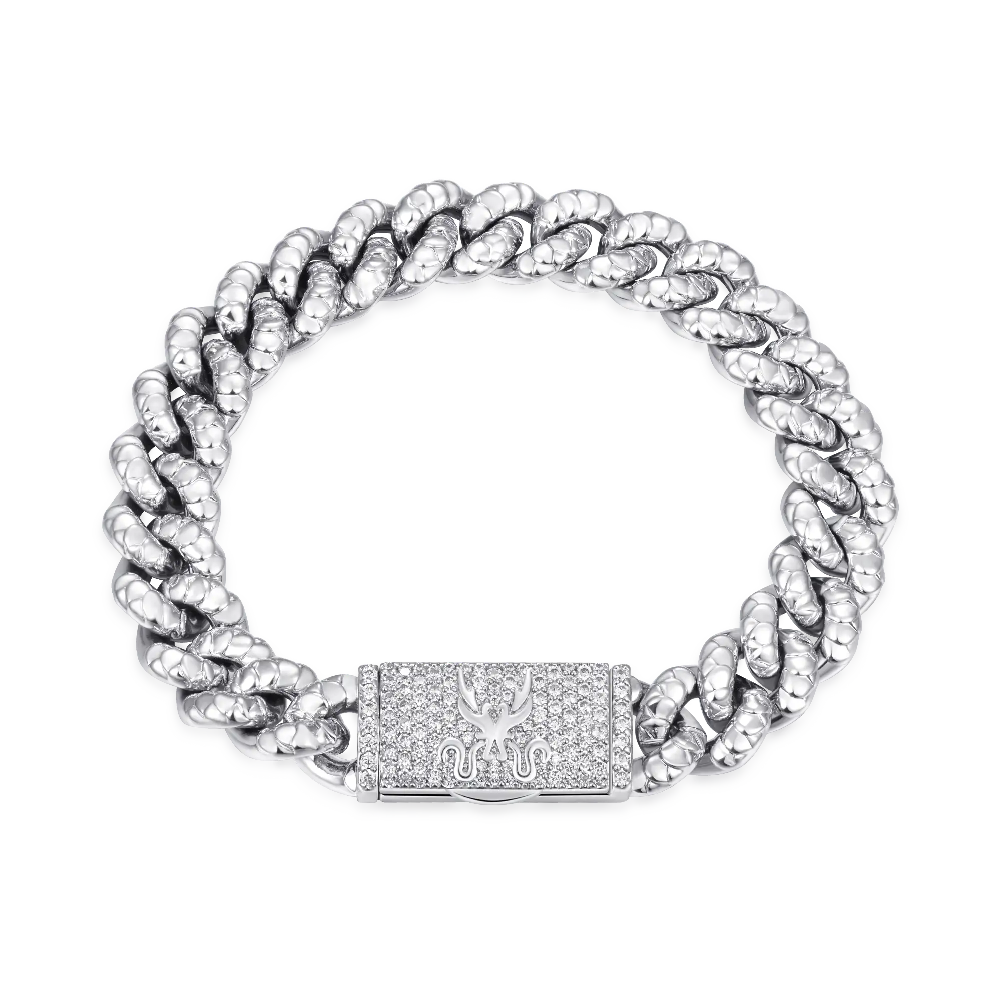 WONG Dragon Box Clasp Miami Cuban Curb Bracelet - 10mm