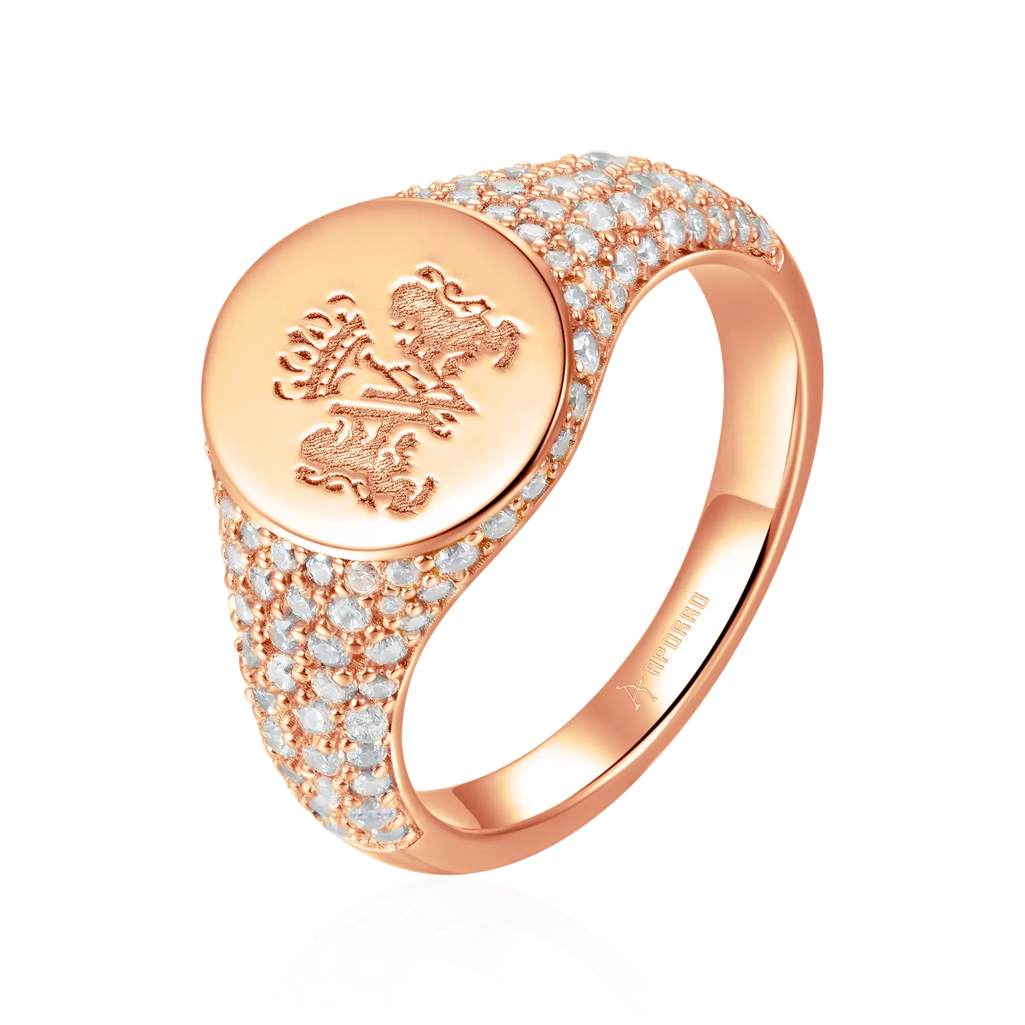 Custom Iced Signet Ring - Pattern