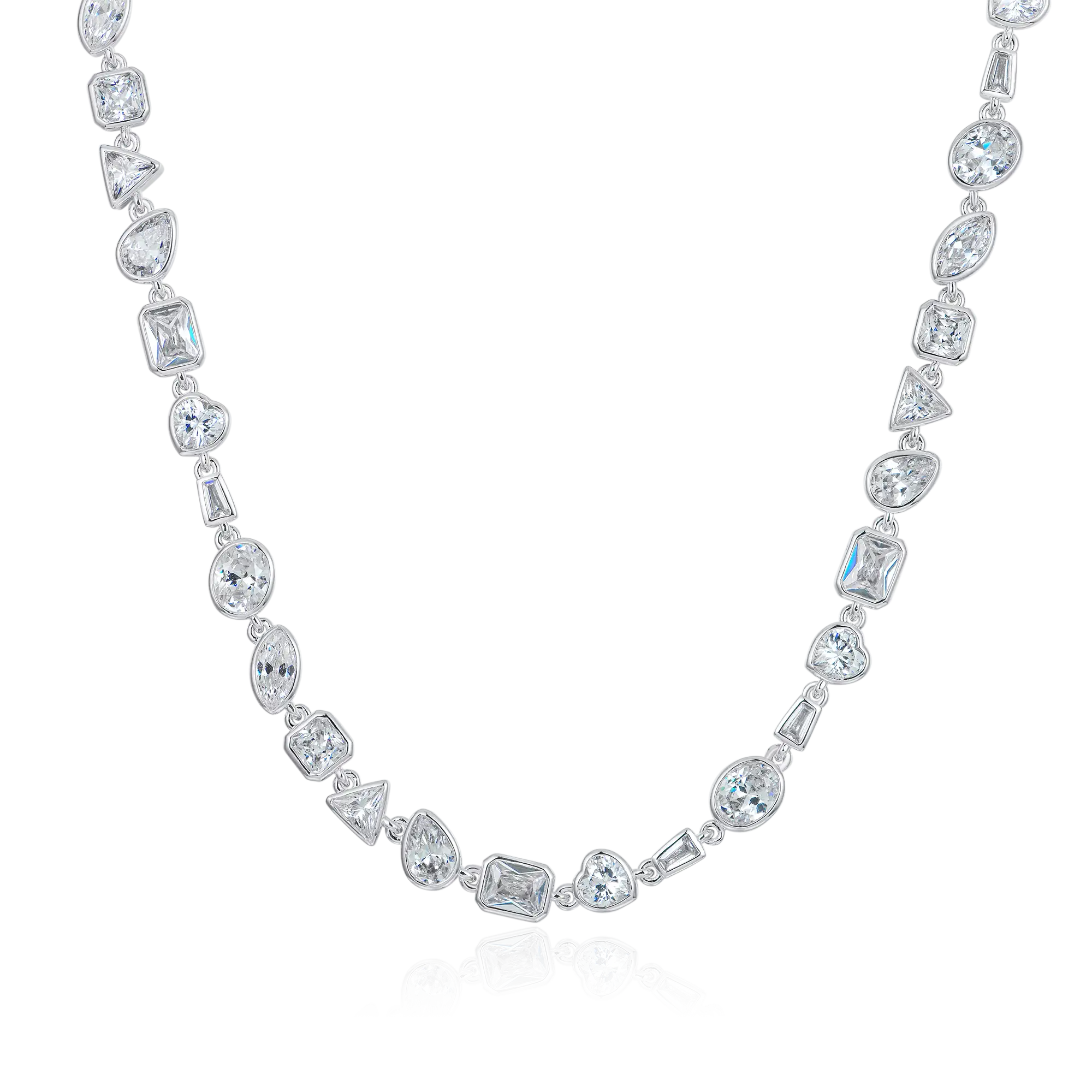 Women's Mixed Shape Gemstone Bezel Chain - 6mm