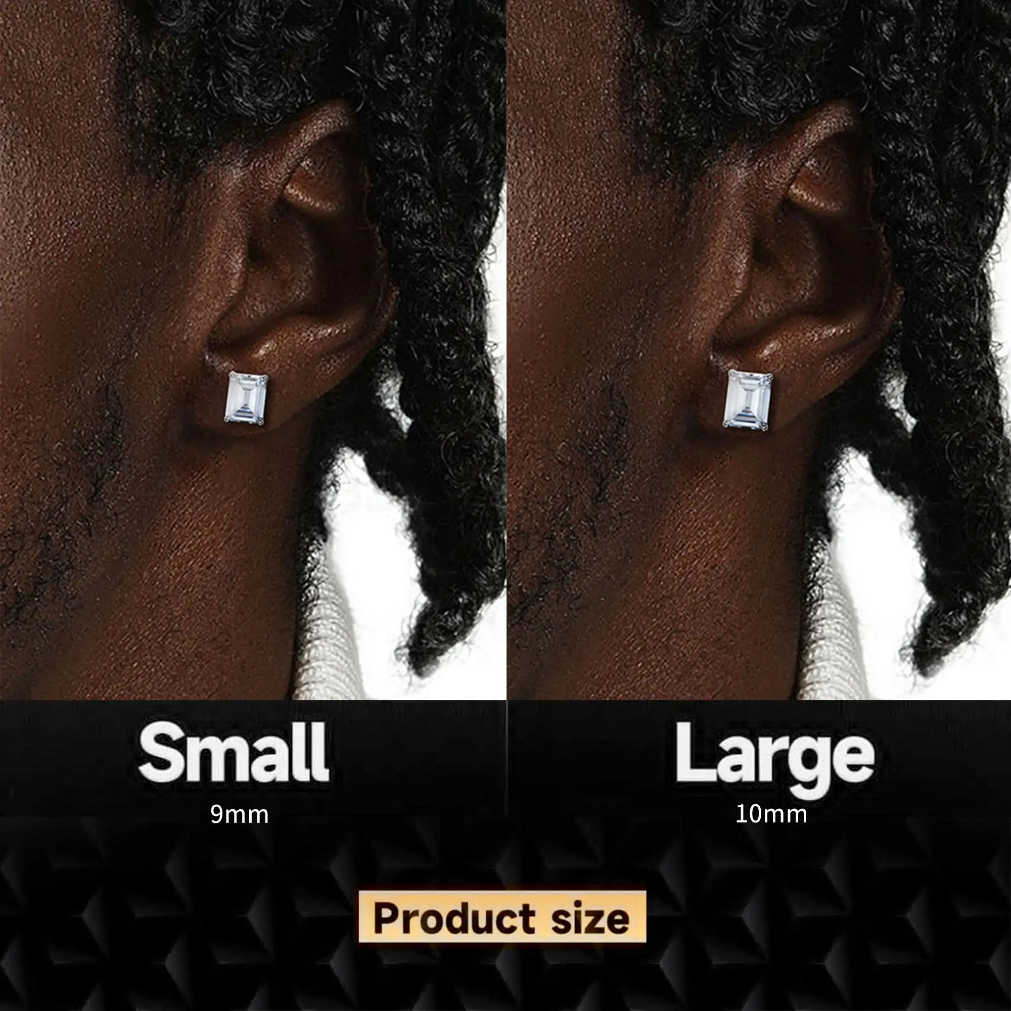 Moissanite S925 Emerald Cut Stud Earrings