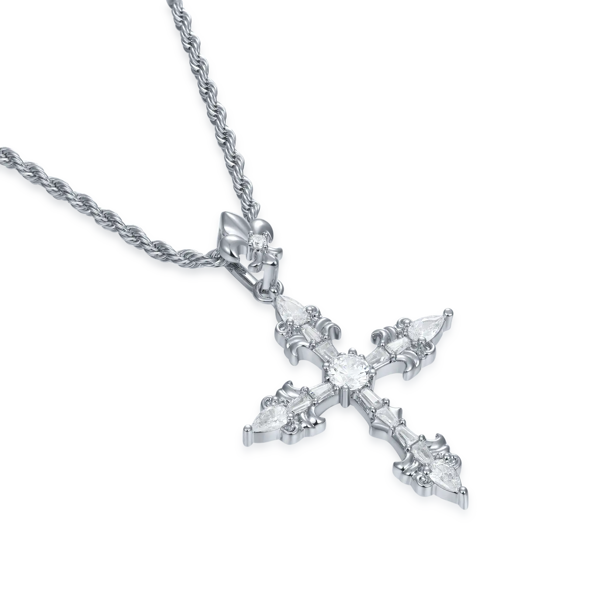 Fleur De Lis Cross Pendant