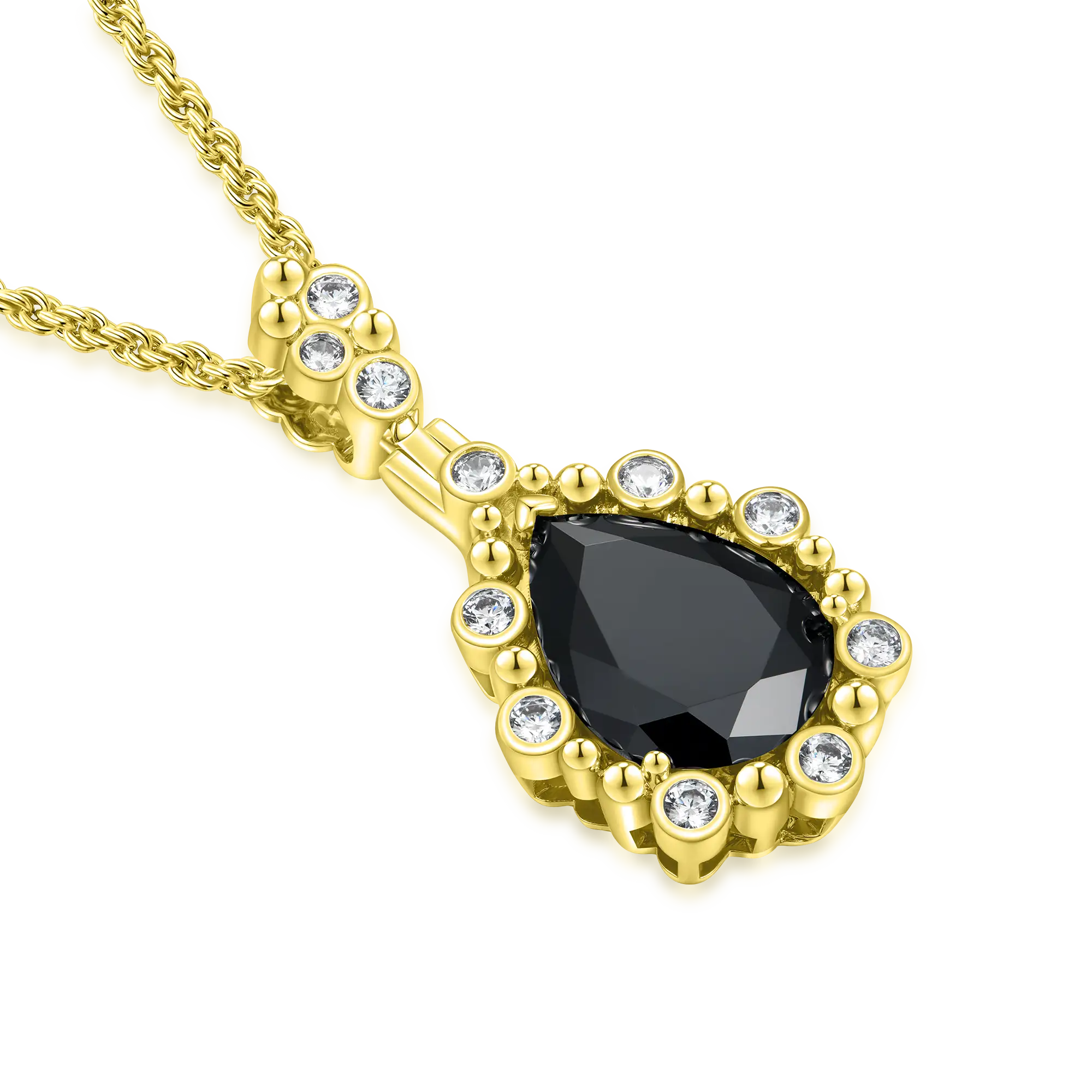 Women's Enigma Black Teardrop Pendant