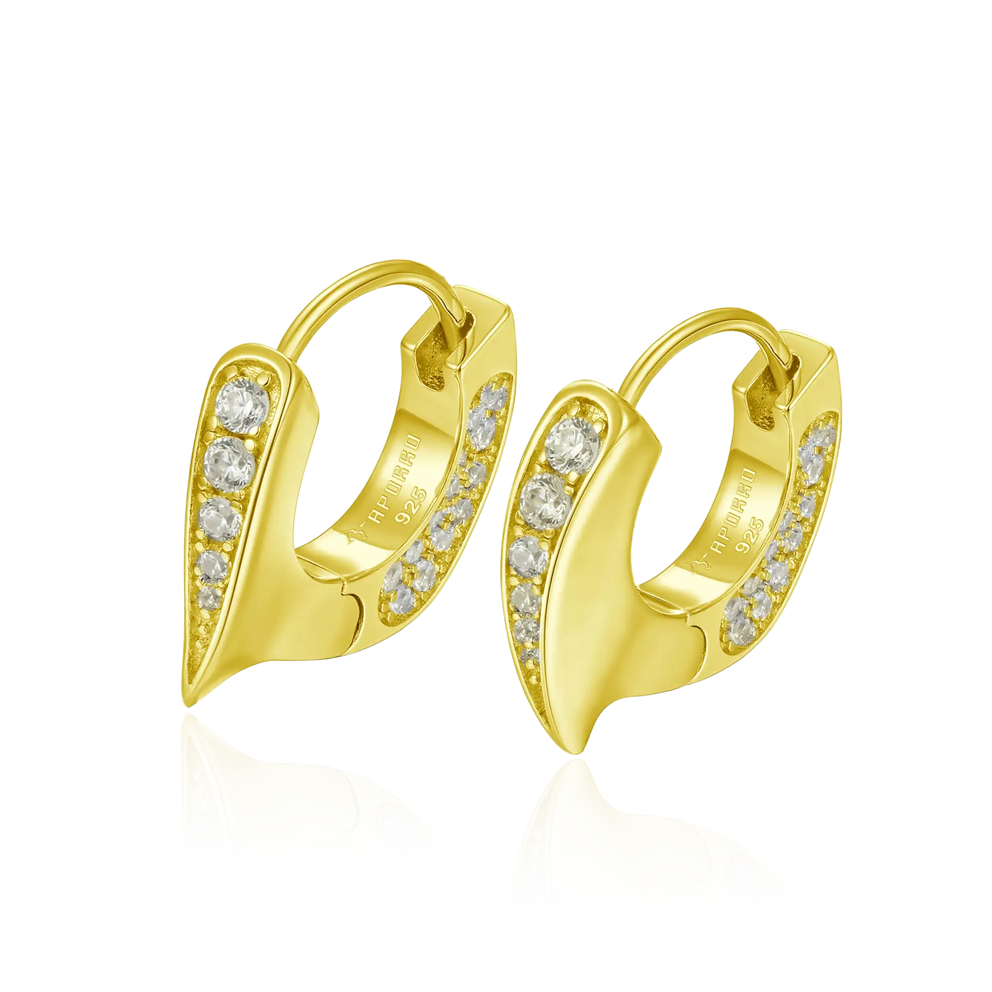 WONG Ⅱ Ridge Iced Out Hoop Earrings - Pair
