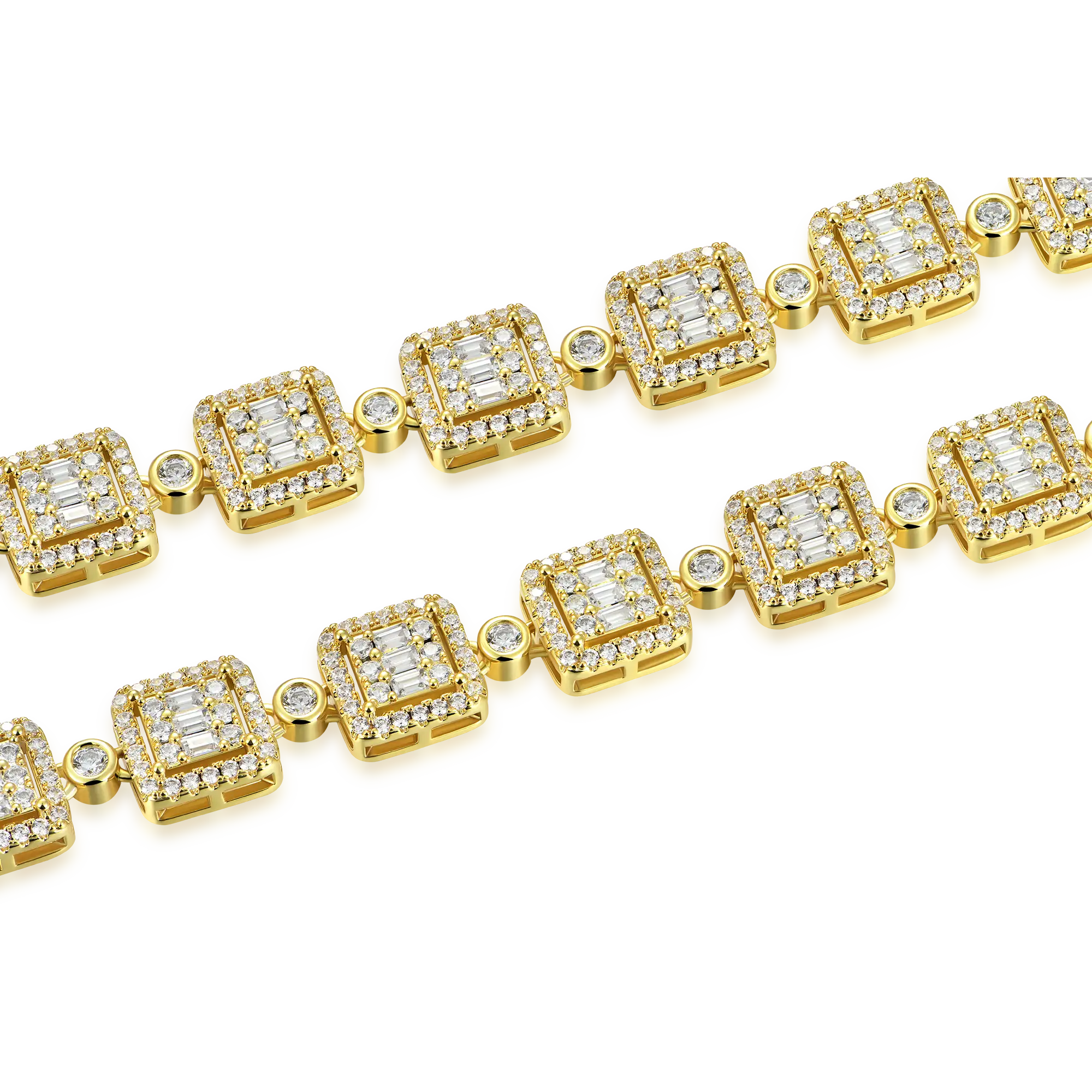 Baguette Cut Mix Tennis Chain - 10mm