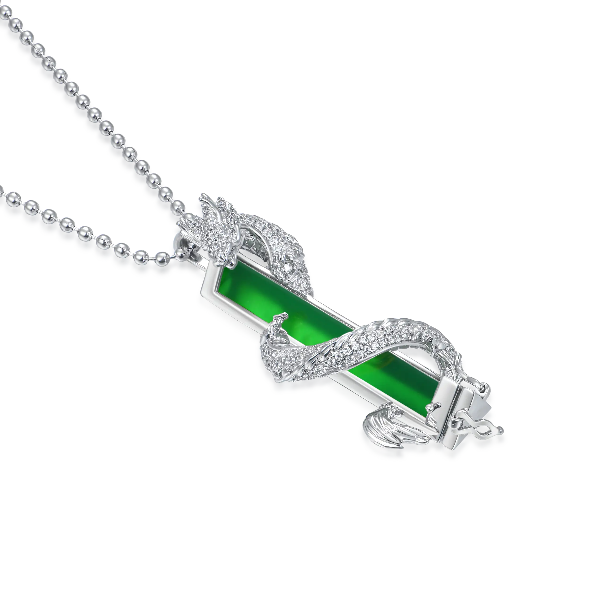 WONG Ⅱ Iced Out Jade Column Pendant