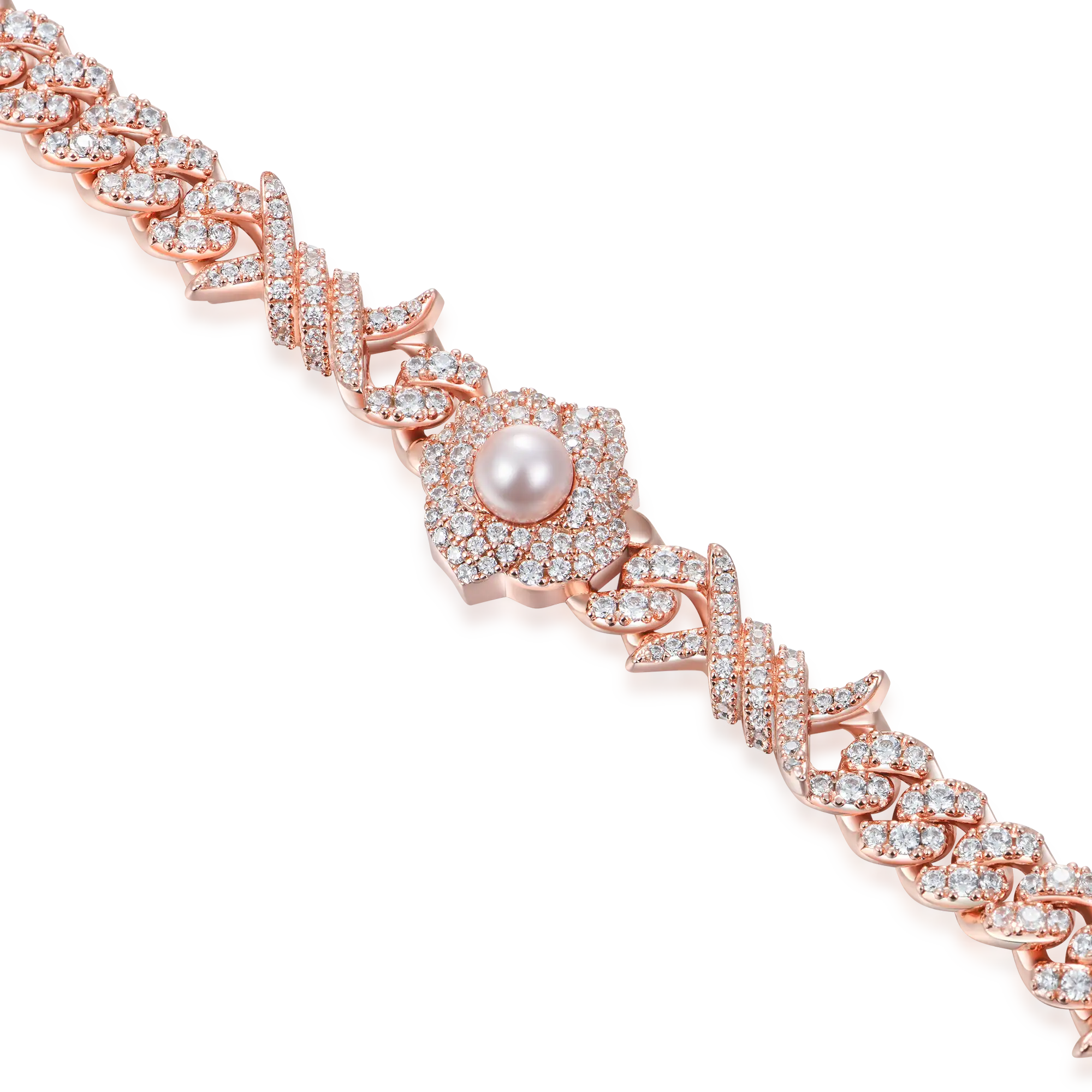 Women's Rose Thorn Pearl Chain - 8mm