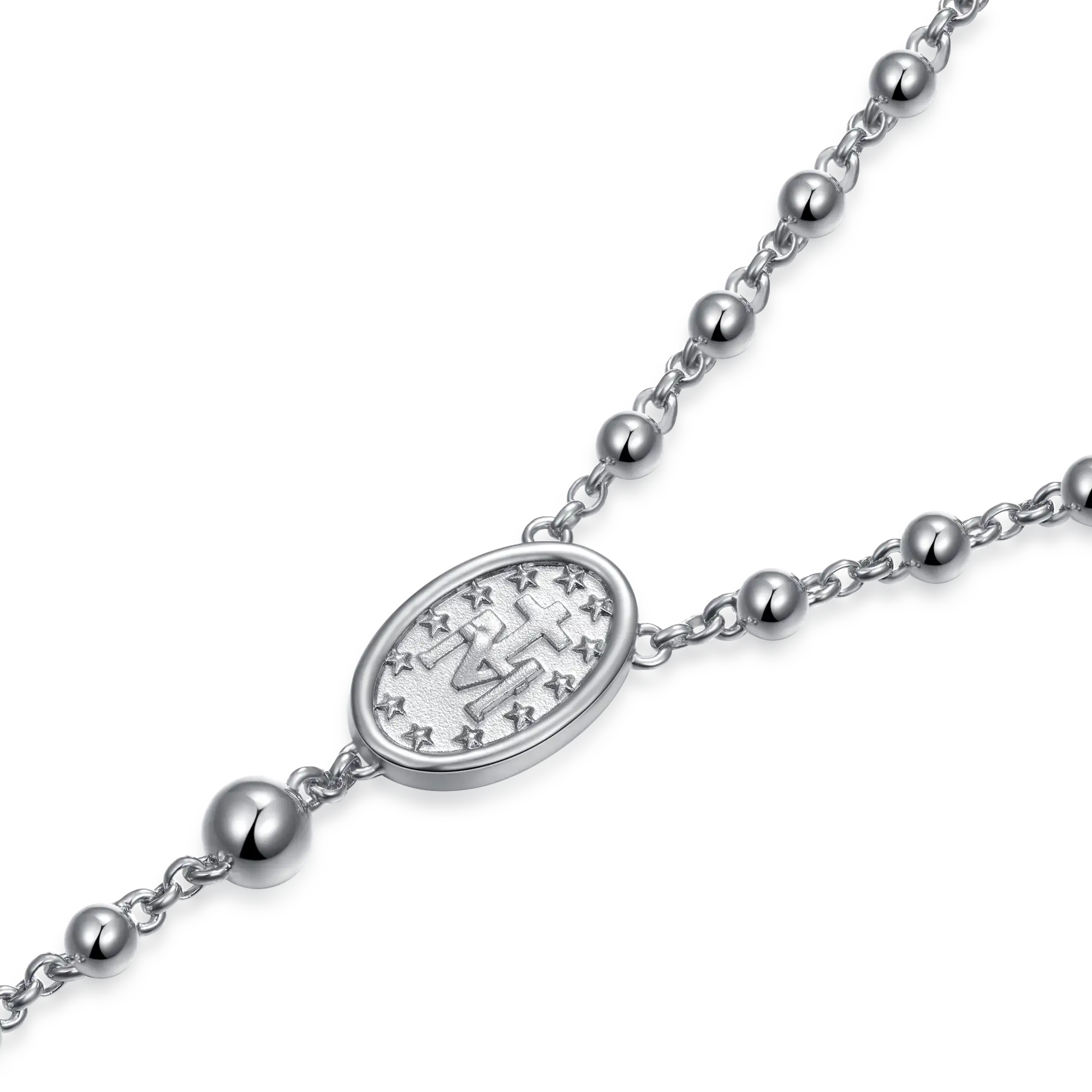 Custom Adjustable 14k Gold Virgin Mary Rosary Necklace