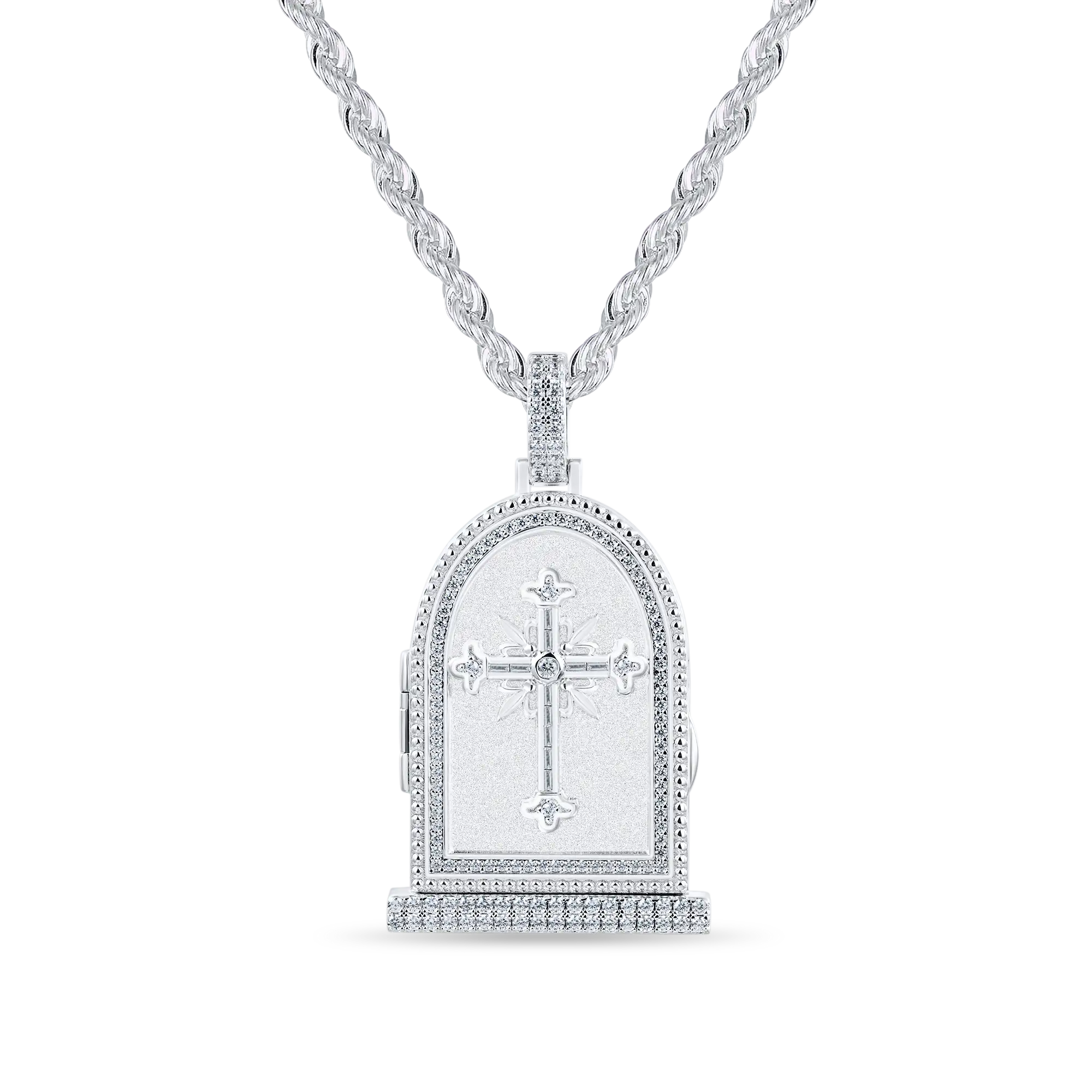 Custom Flip Tombstone Photo Pendant