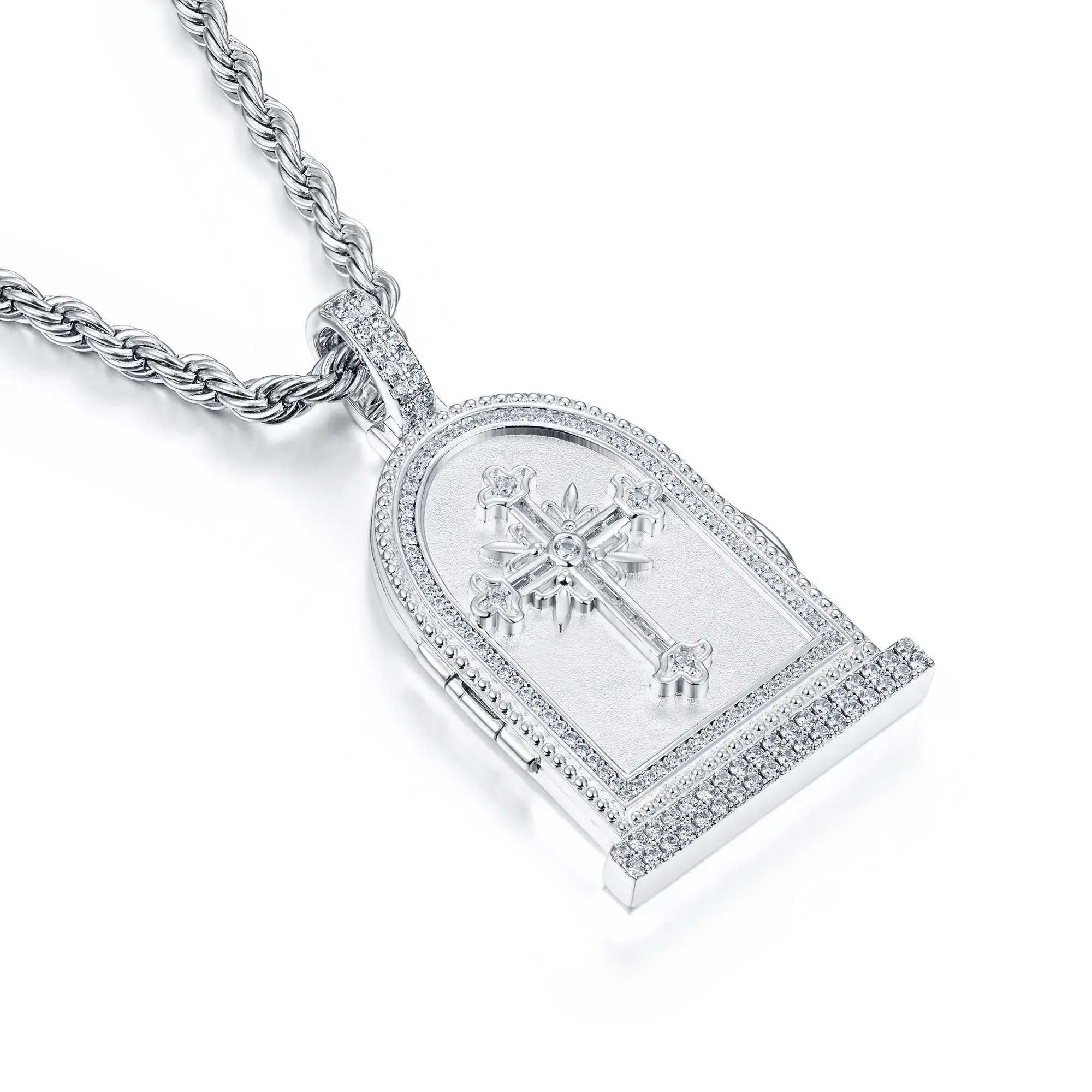 Custom Flip Tombstone Photo Pendant