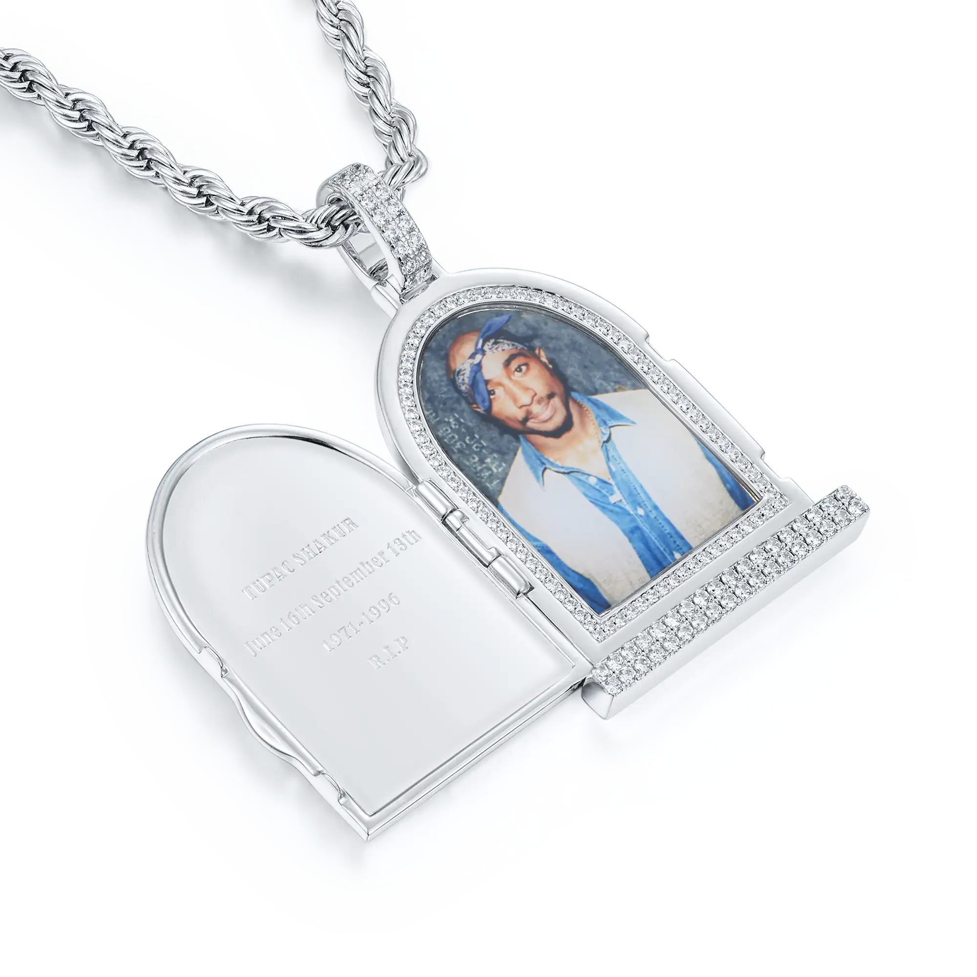 Custom Flip Tombstone Photo Pendant