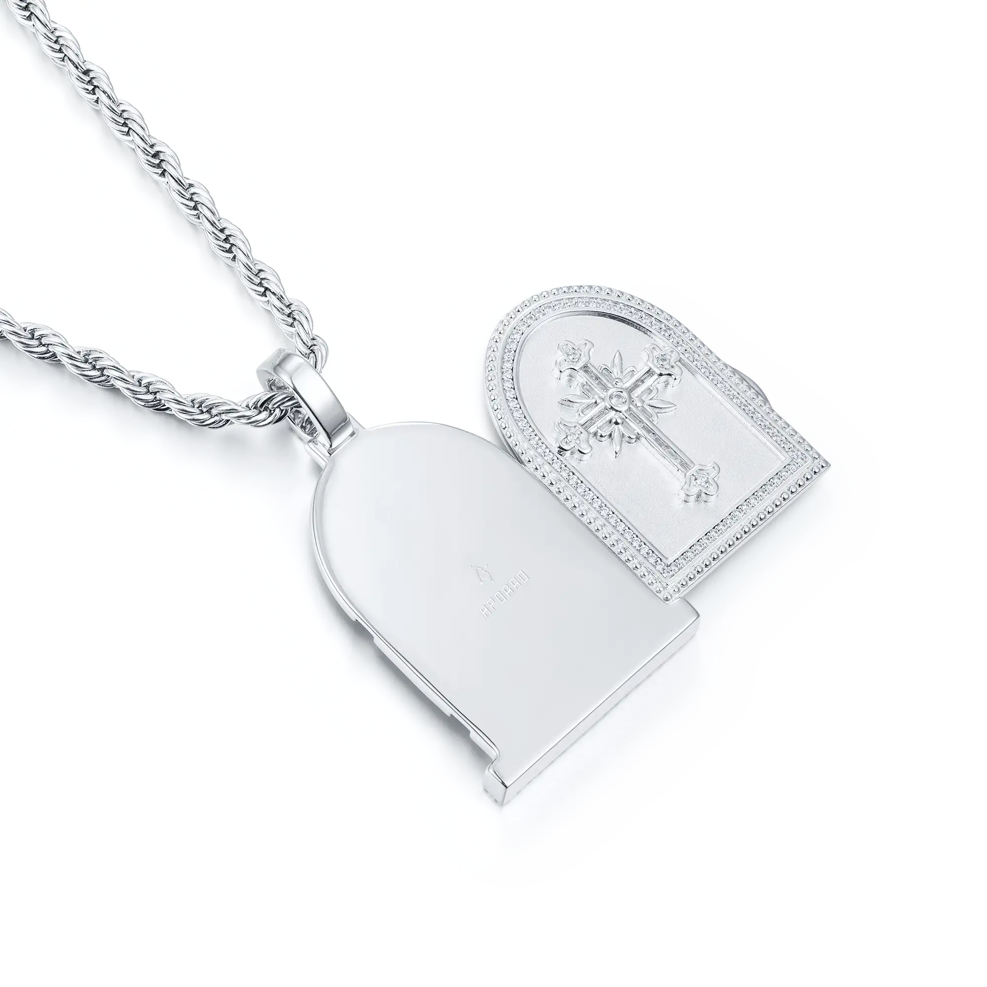 Custom Flip Tombstone Photo Pendant