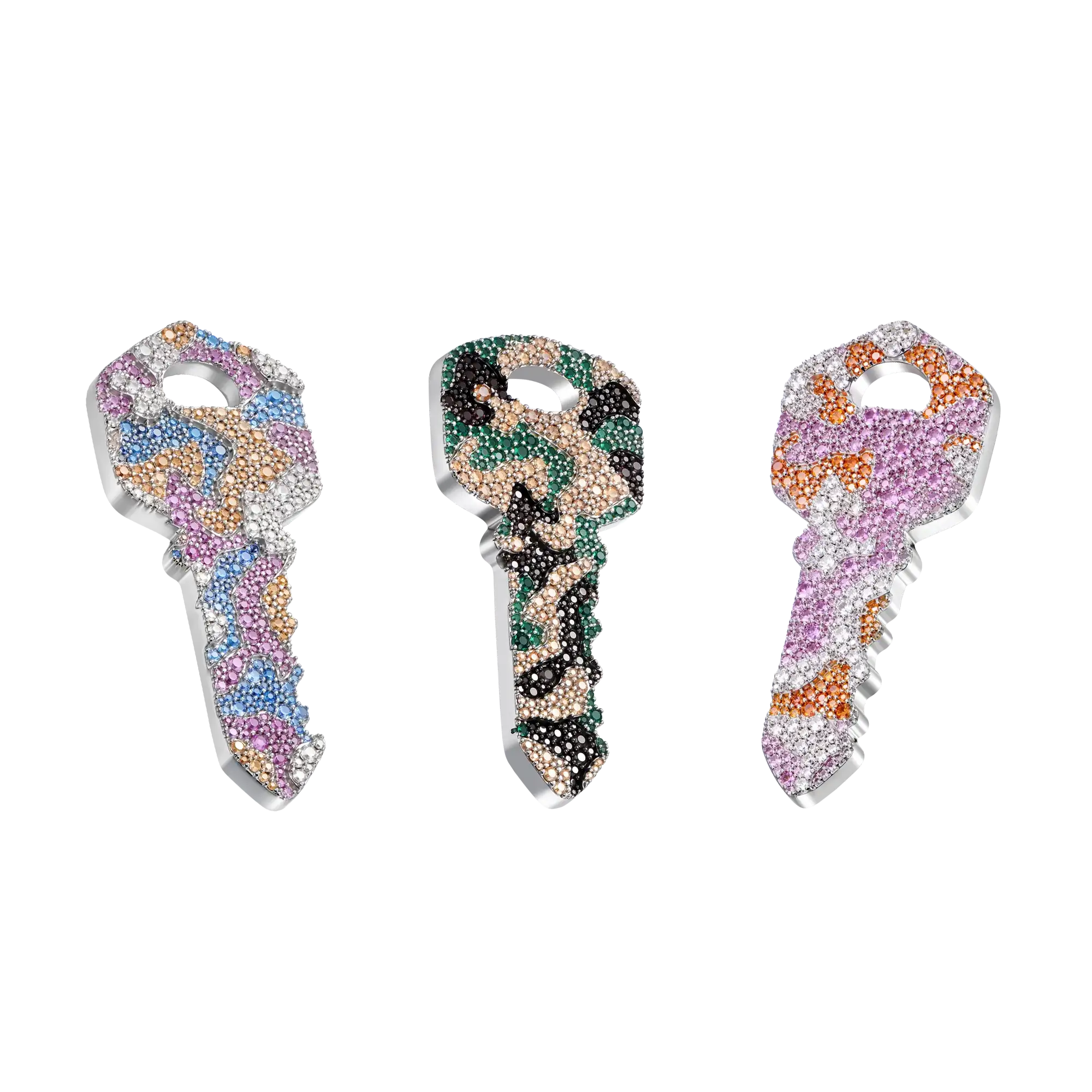 Camo Key Pendant Trio Set
