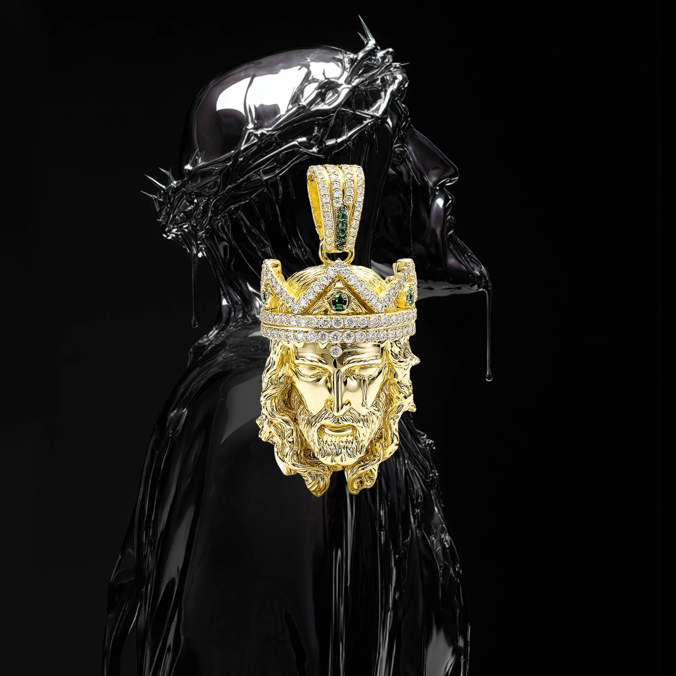 Crowned in Mercy Jesus Pendant - 38mm