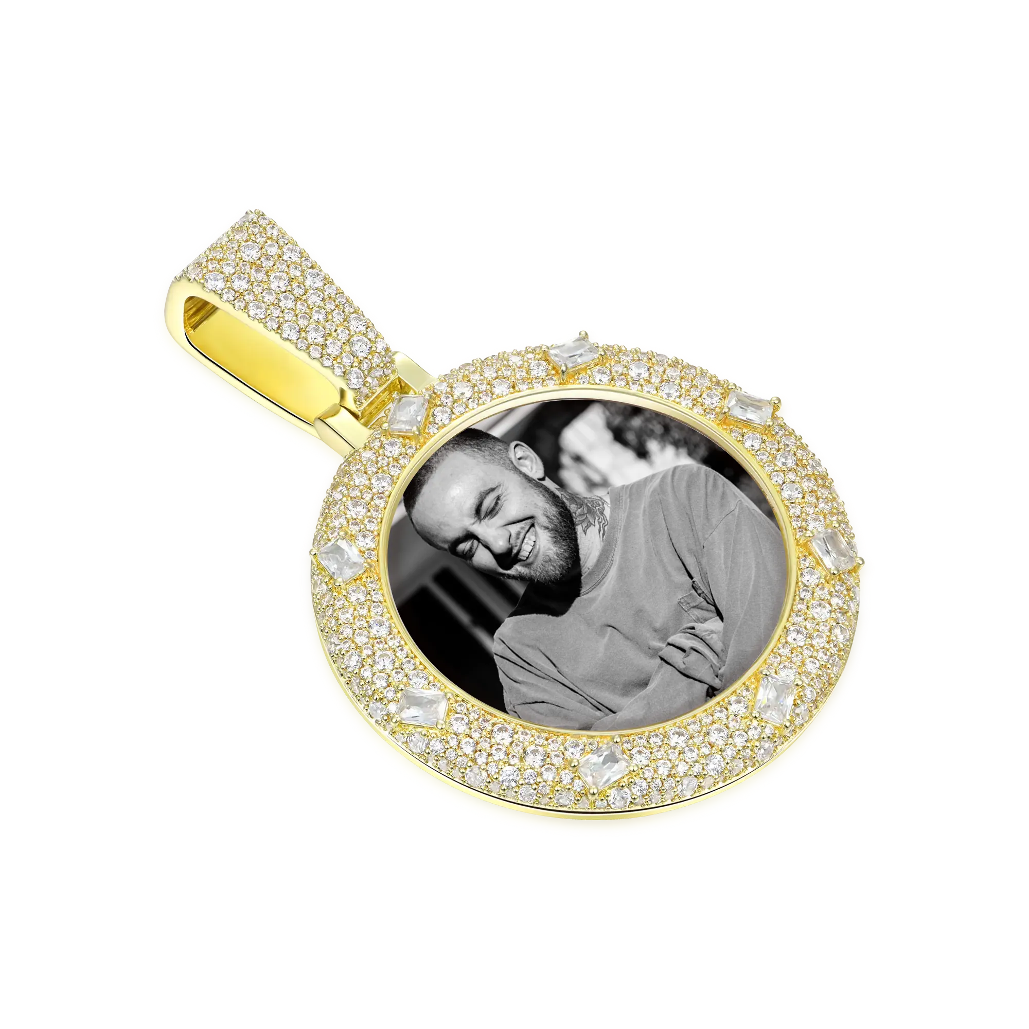 Custom Emerald Glow Photo Pendant