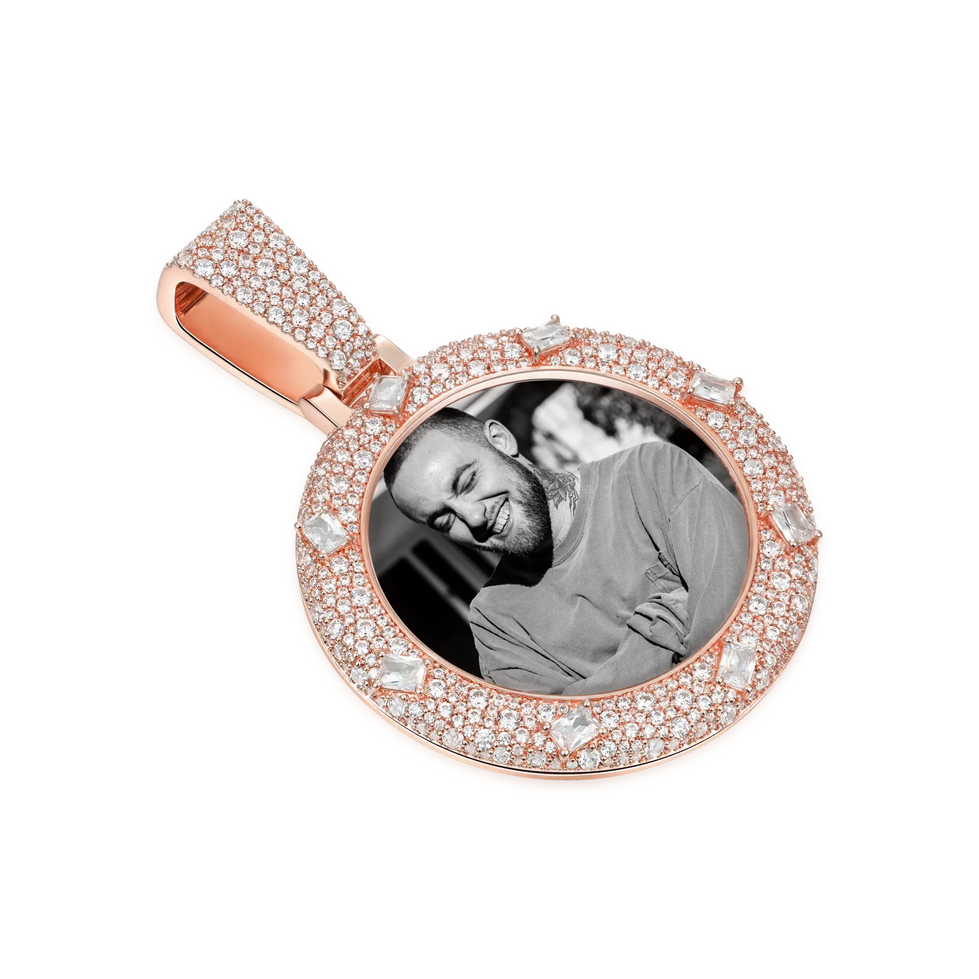 Custom Emerald Glow Photo Pendant