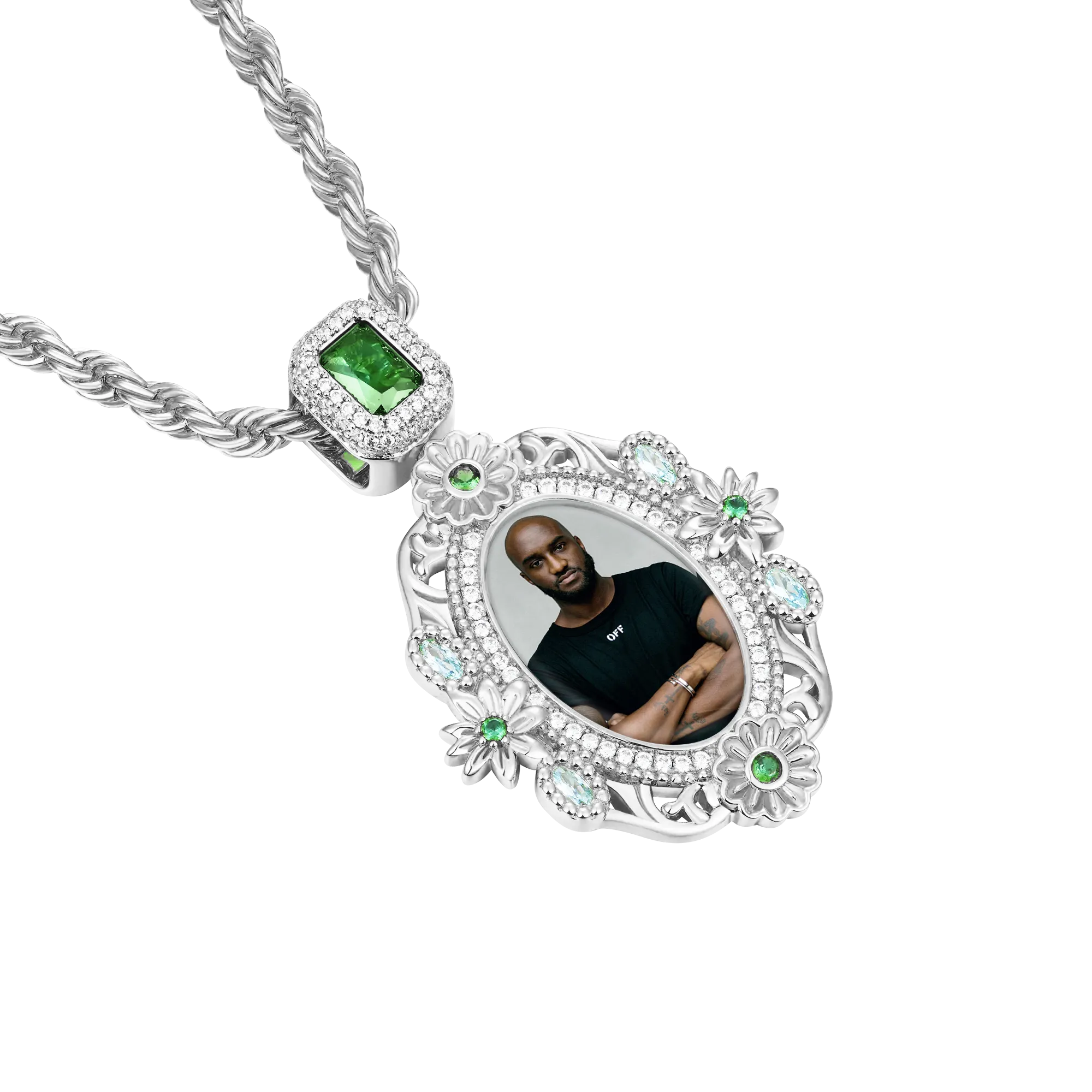 Custom 40MM Daisy Photo Frame Pendant